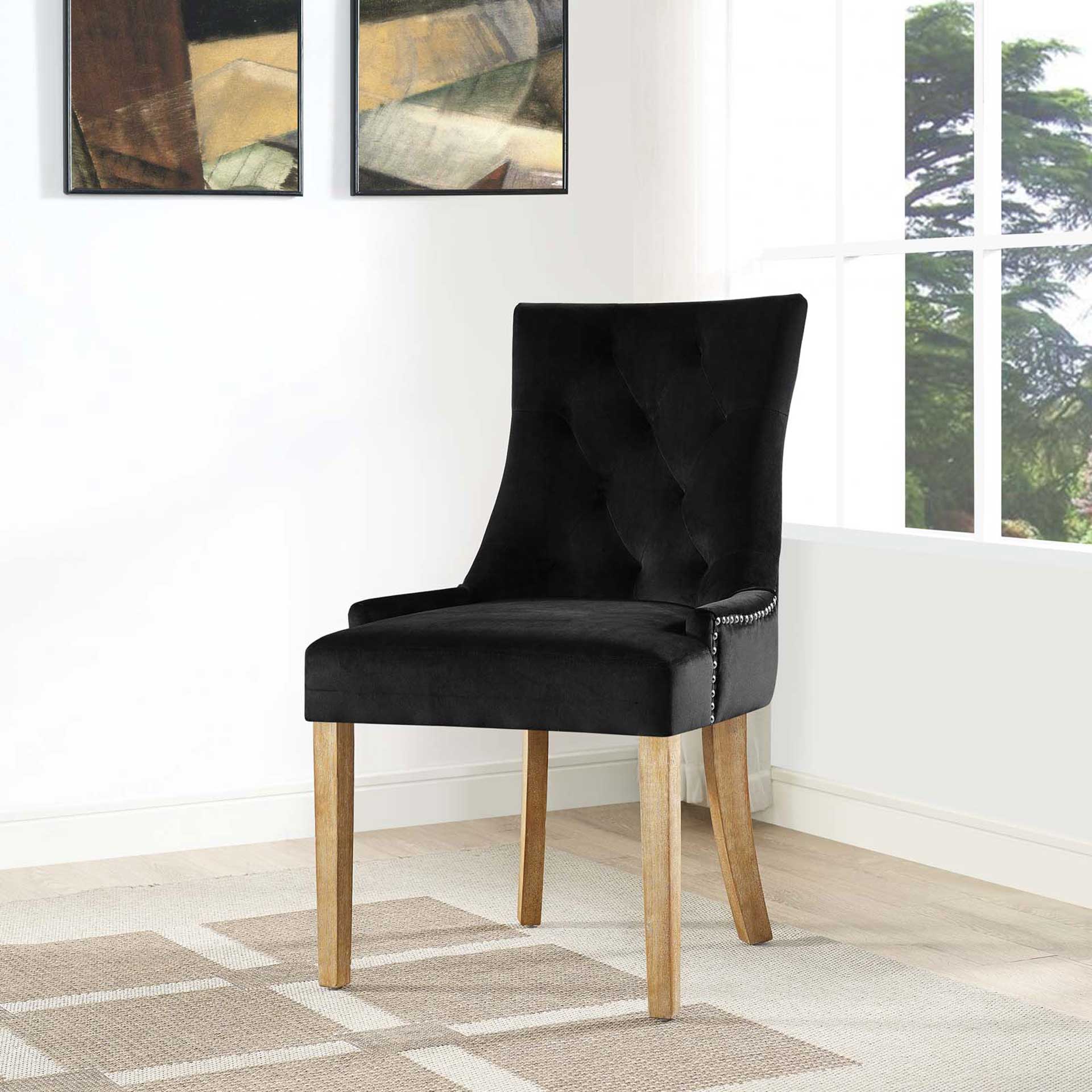 Preston Velvet Dining Chair Black - Image 4