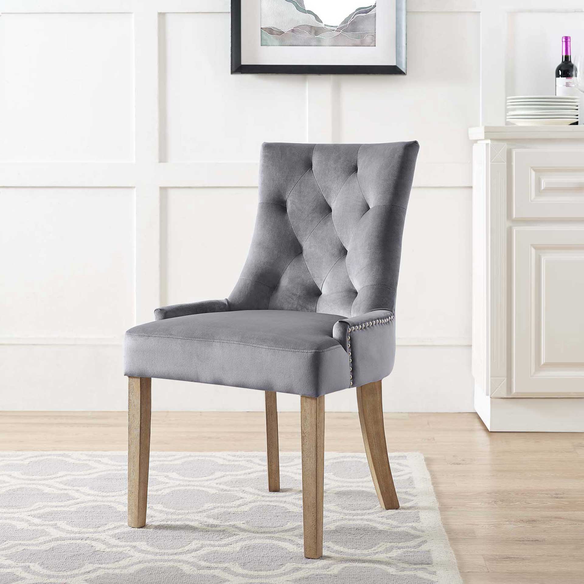 Preston Velvet Dining Chair Gray - Image 4
