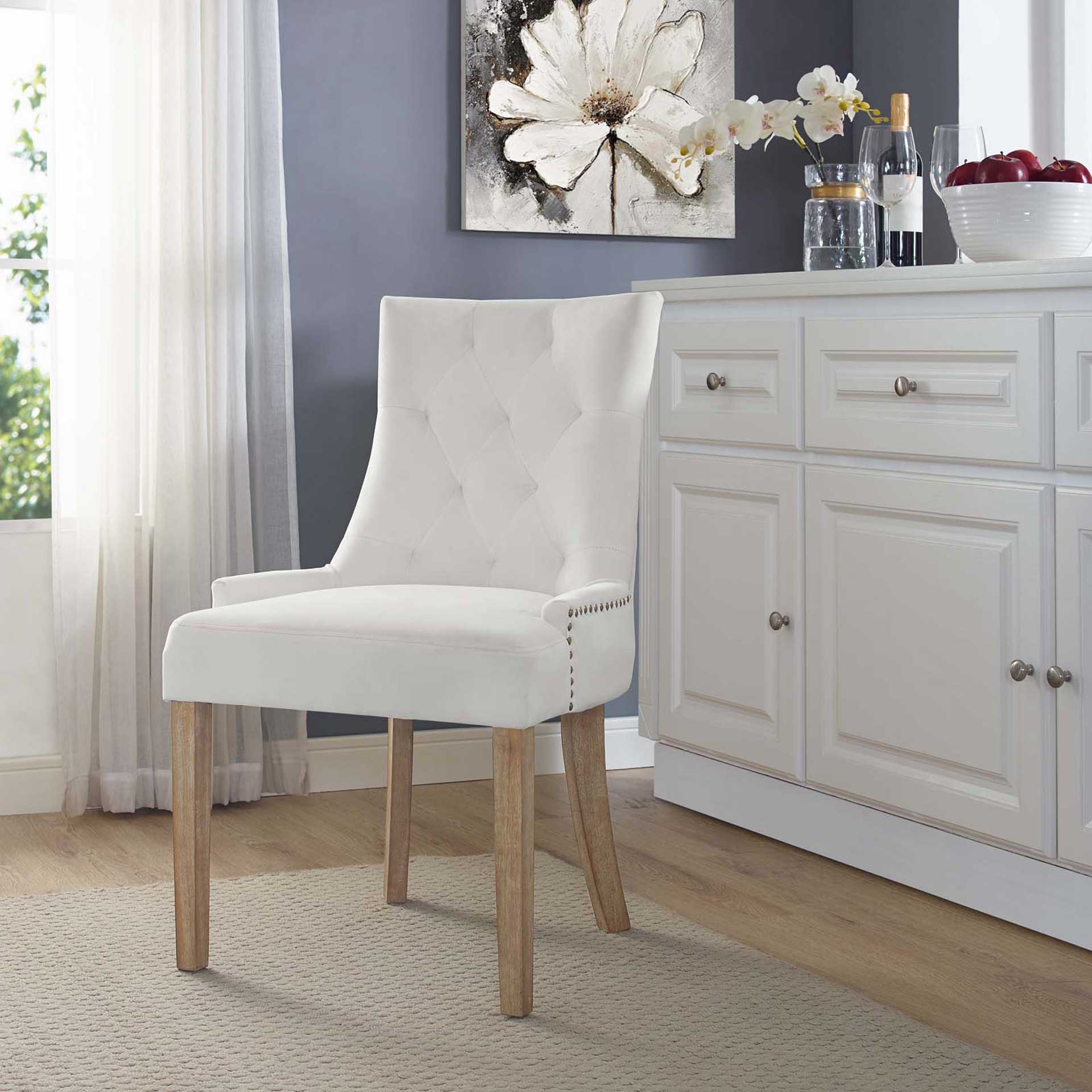 Preston Velvet Dining Chair Ivory - Image 4