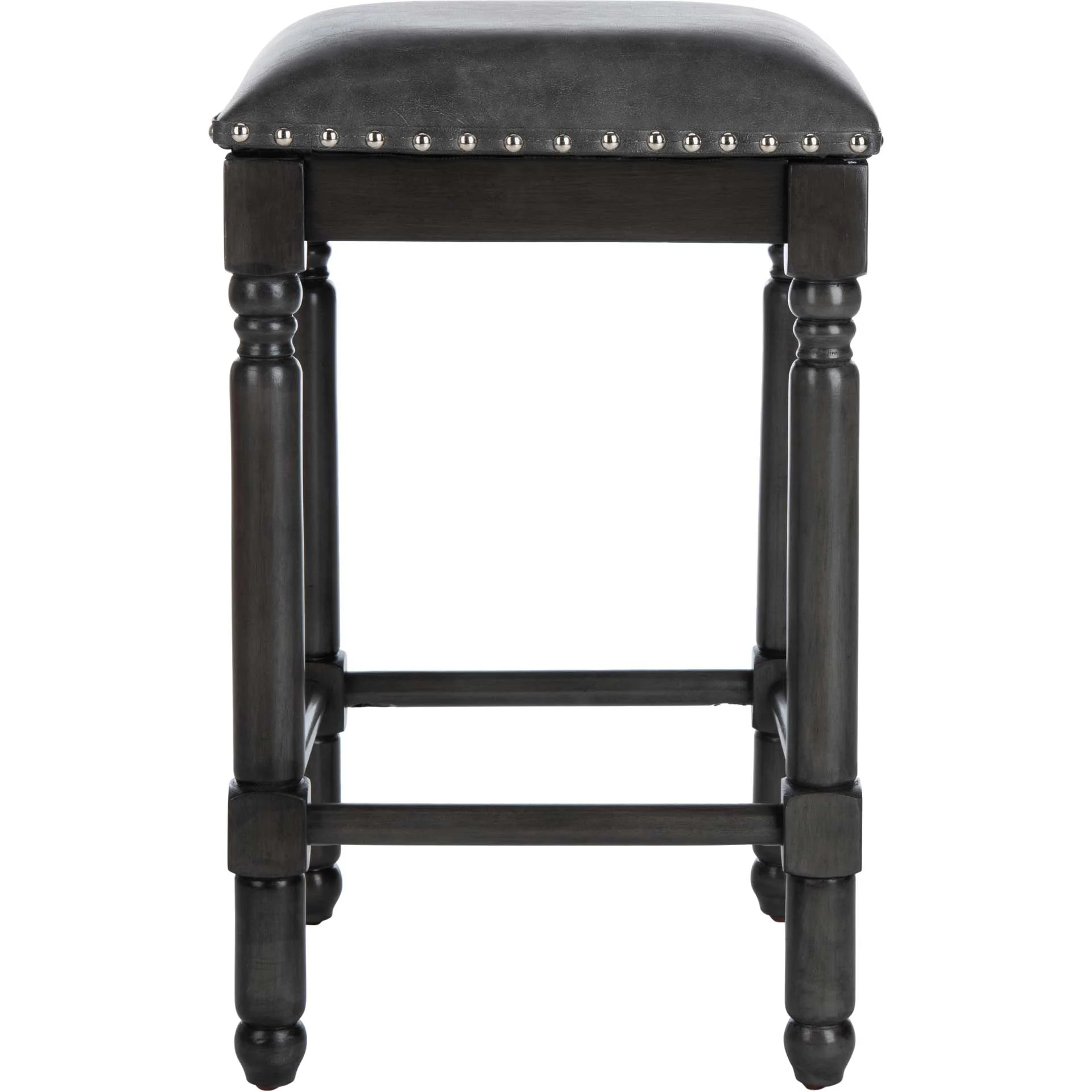 Prevail Faux Leather Bar Stool Gray/Walnut (Set of 2) - Image 7