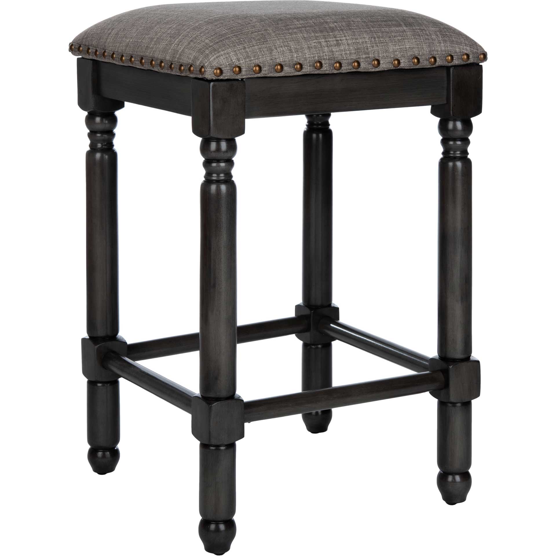 Prevail Linen Bar Stool Gray/Walnut (Set of 2) - Image 5