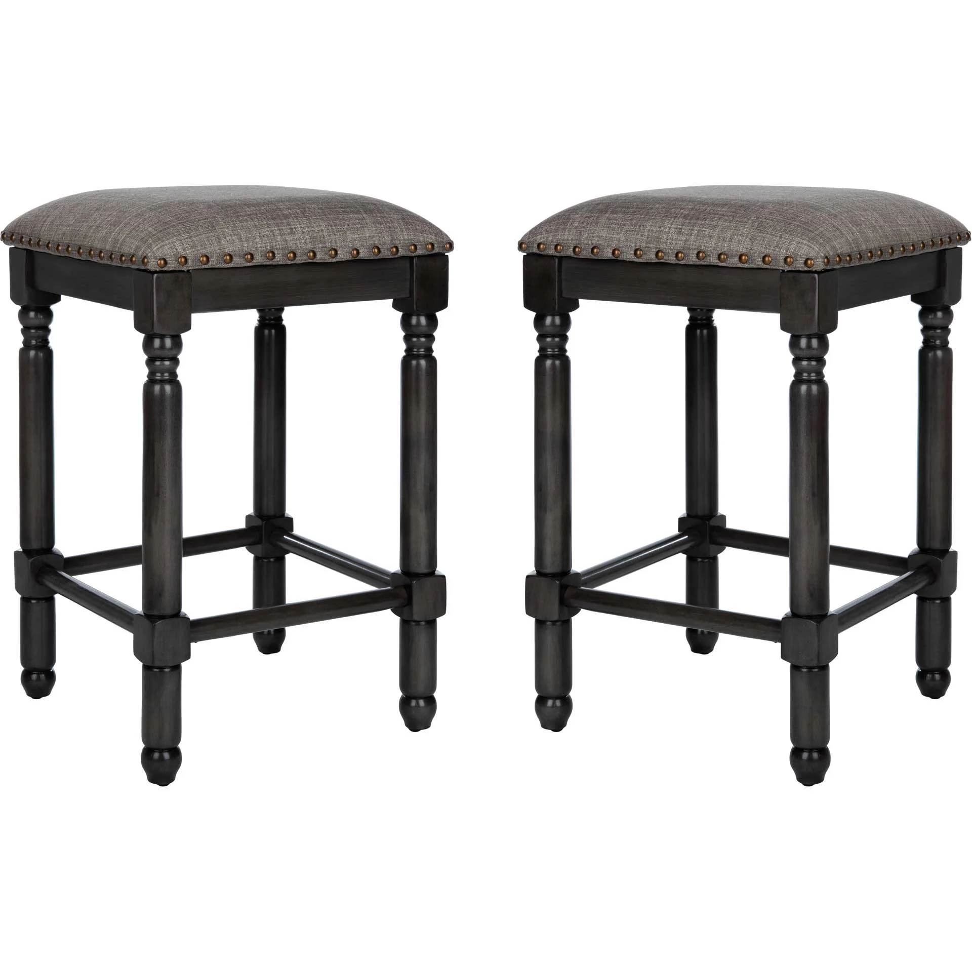 Prevail Linen Bar Stool Gray/Walnut (Set of 2) - Image 6