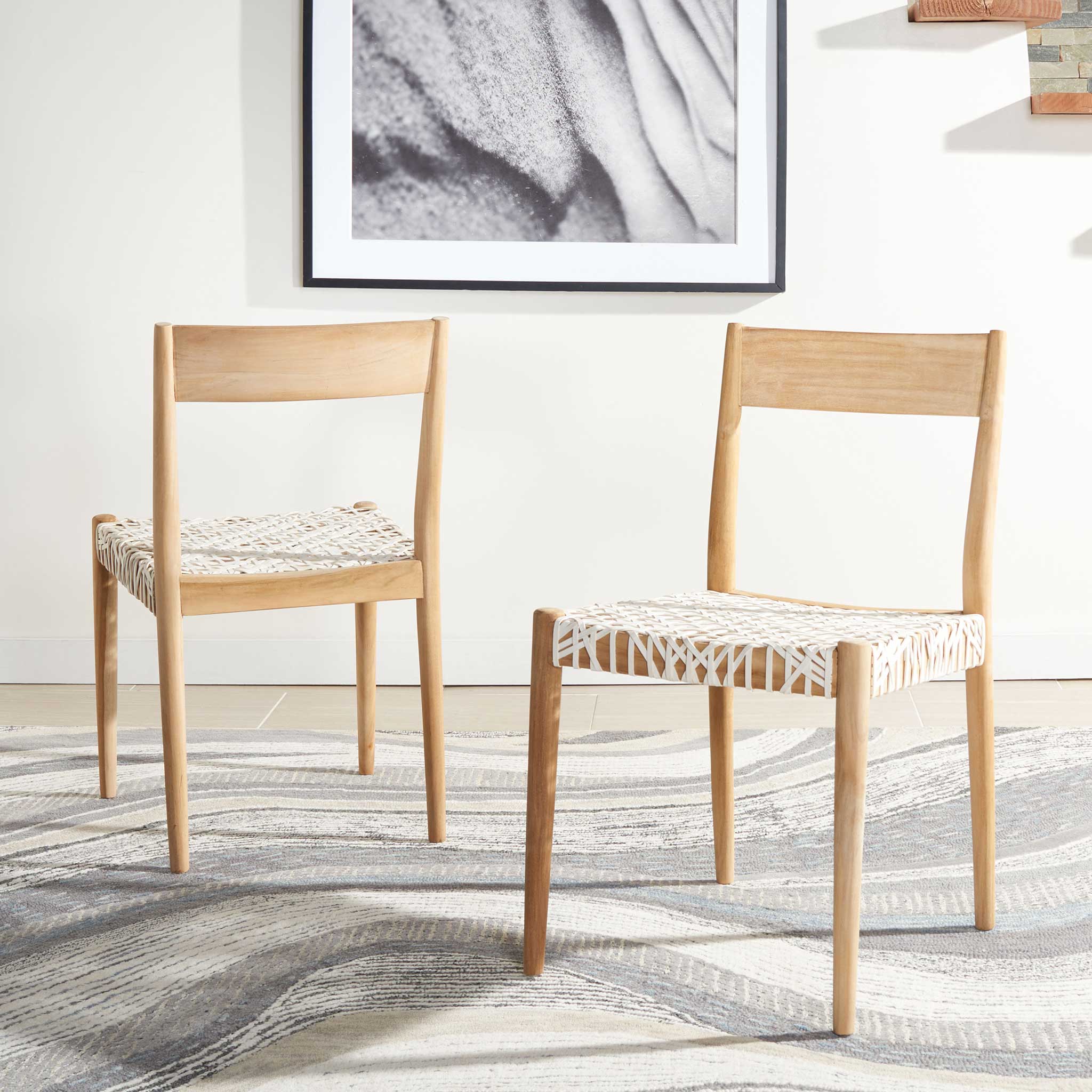 Princess Dining Chair White/Natural (Set of 2) - Image 8