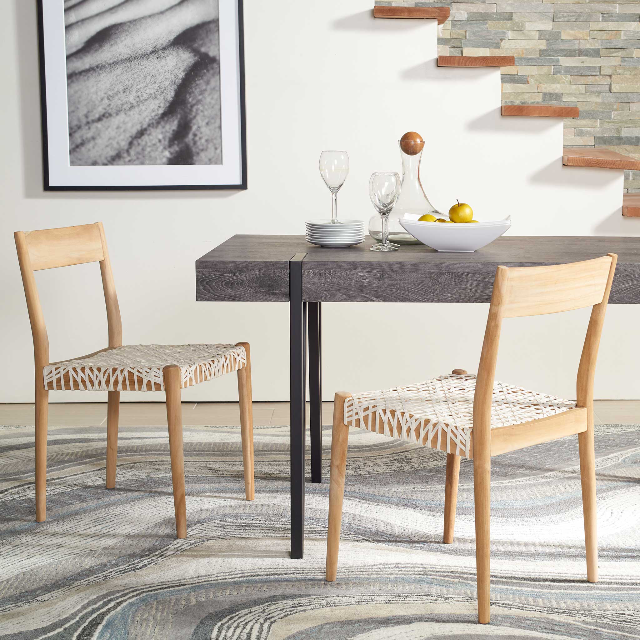 Princess Dining Chair White/Natural (Set of 2) - Image 9