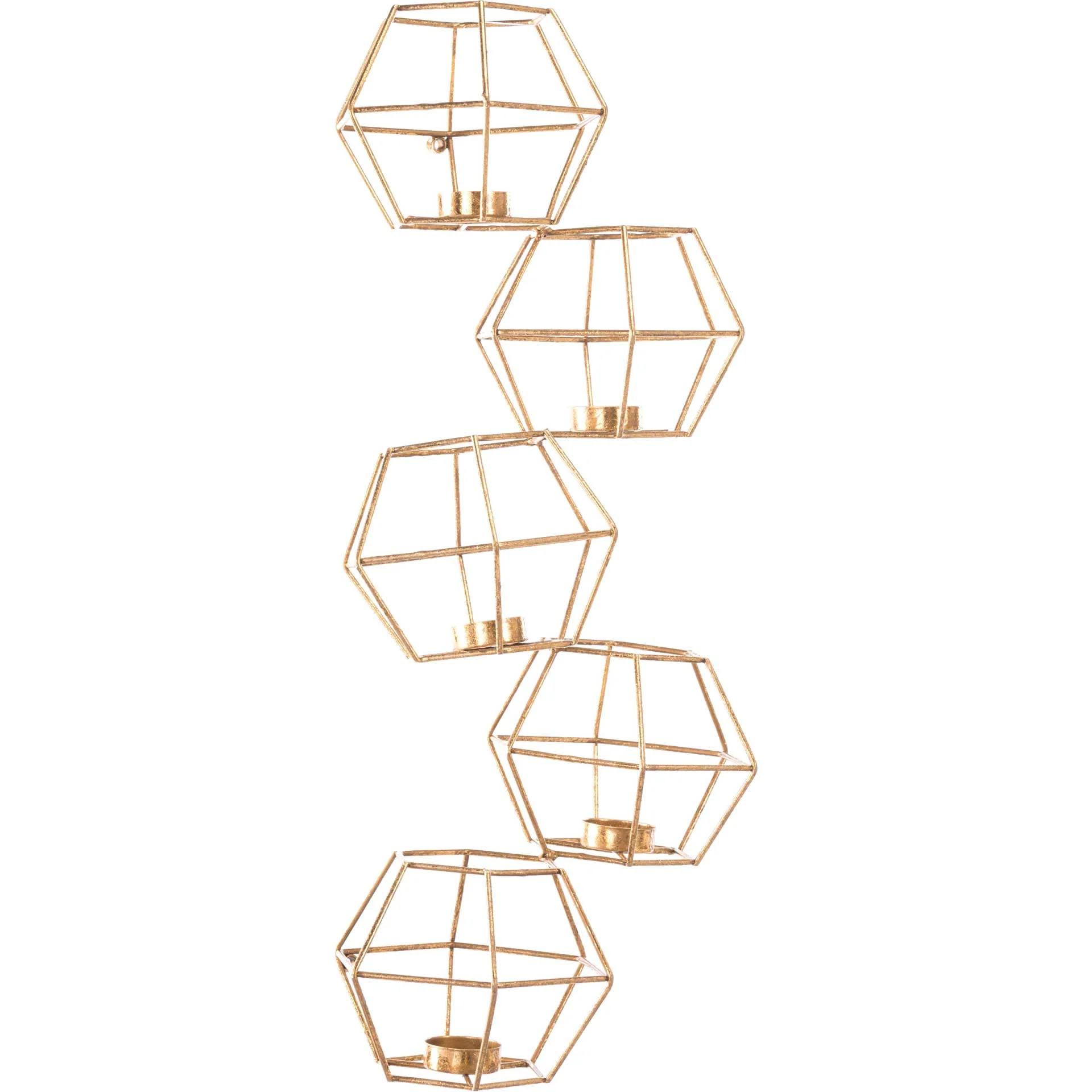 Prism Wall Candle Holder Gold (Set of 5) - Image 2