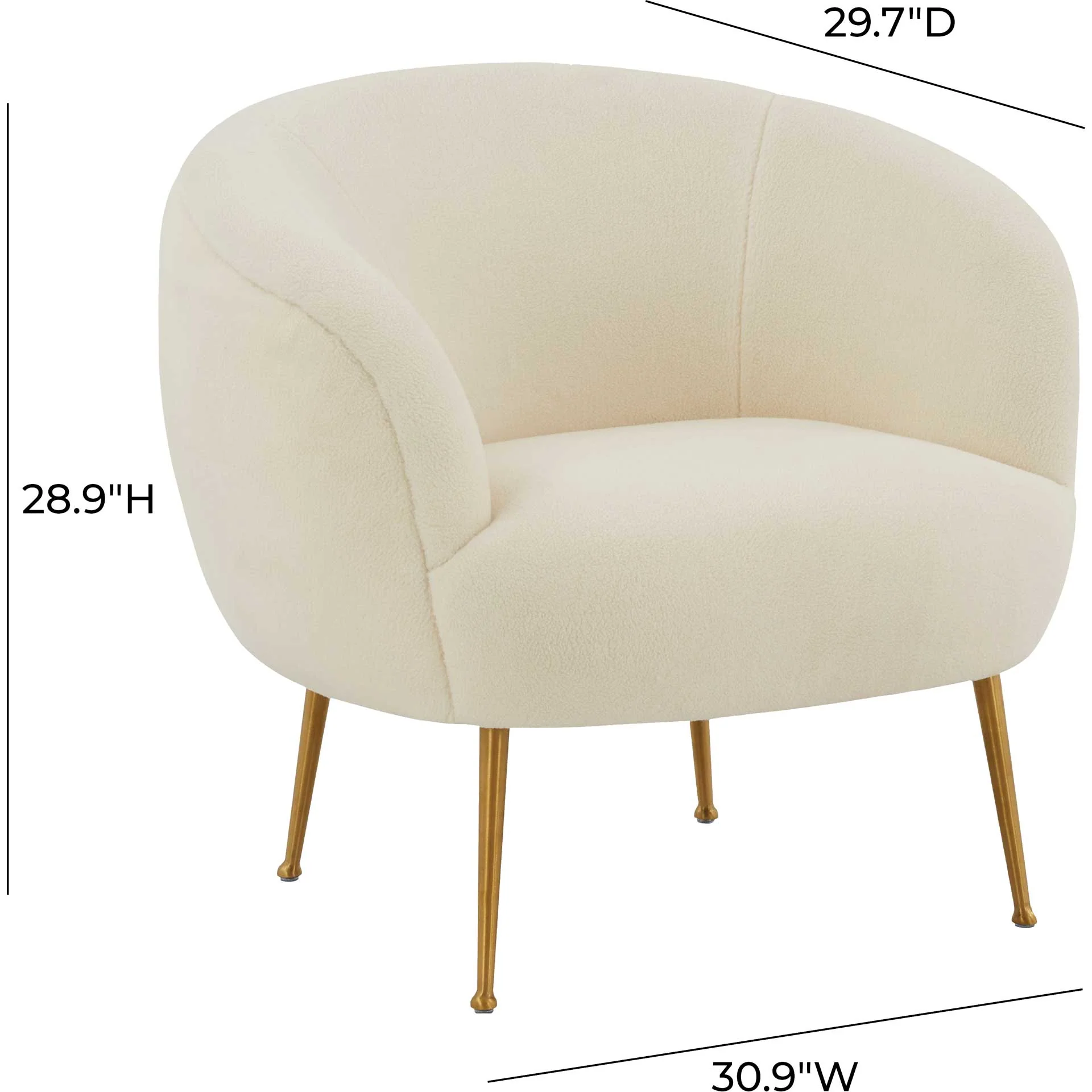 Pristine Faux Sheepskin Chair Cream - Image 5