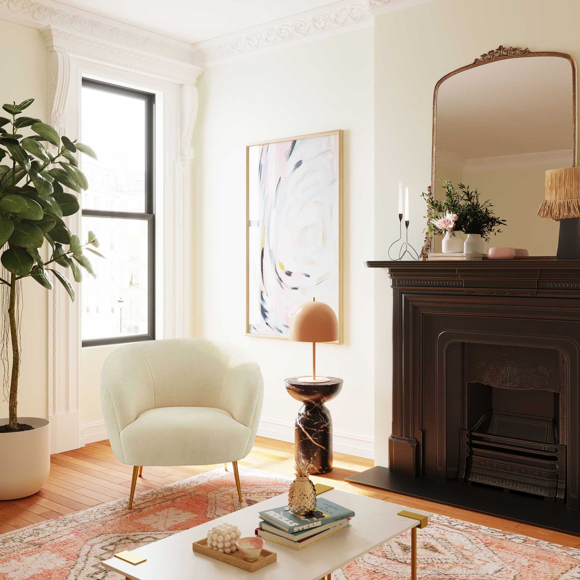 Pristine Faux Sheepskin Chair Cream - Image 6