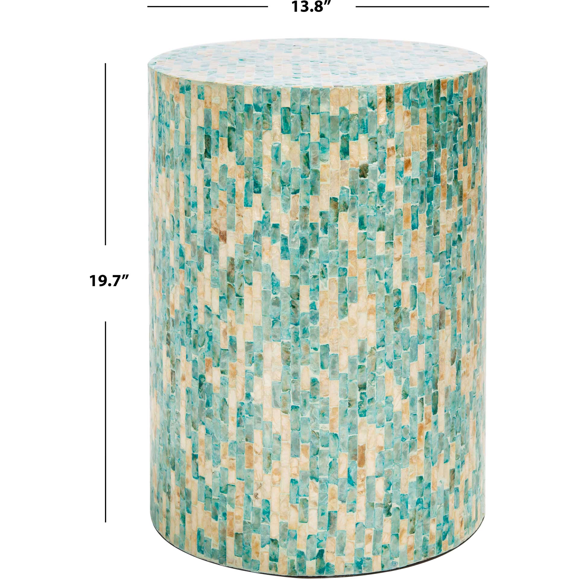 Pristine Round Accent Table Blue/Gold - Image 4