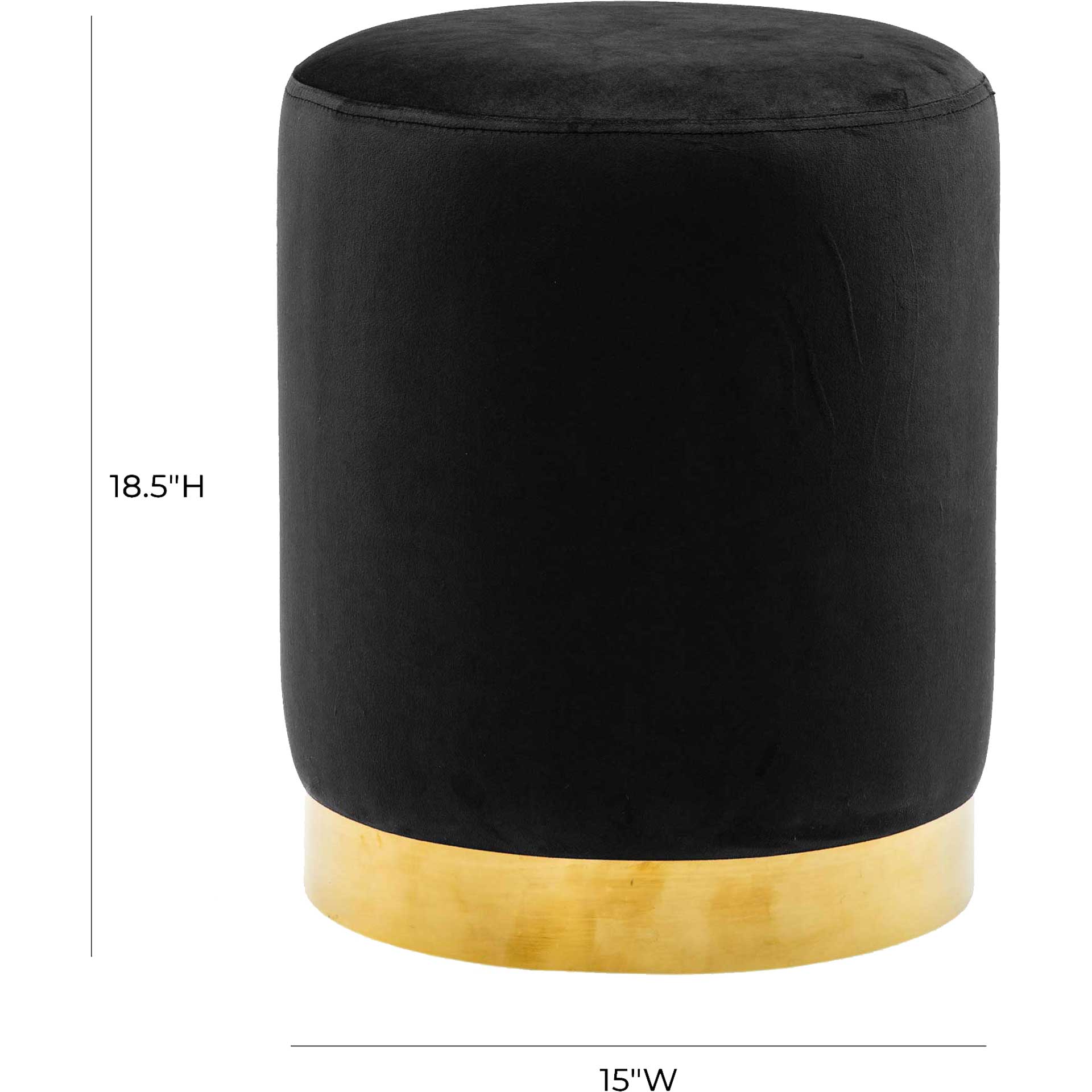 Proclaim Velvet Ottoman Black - Image 5