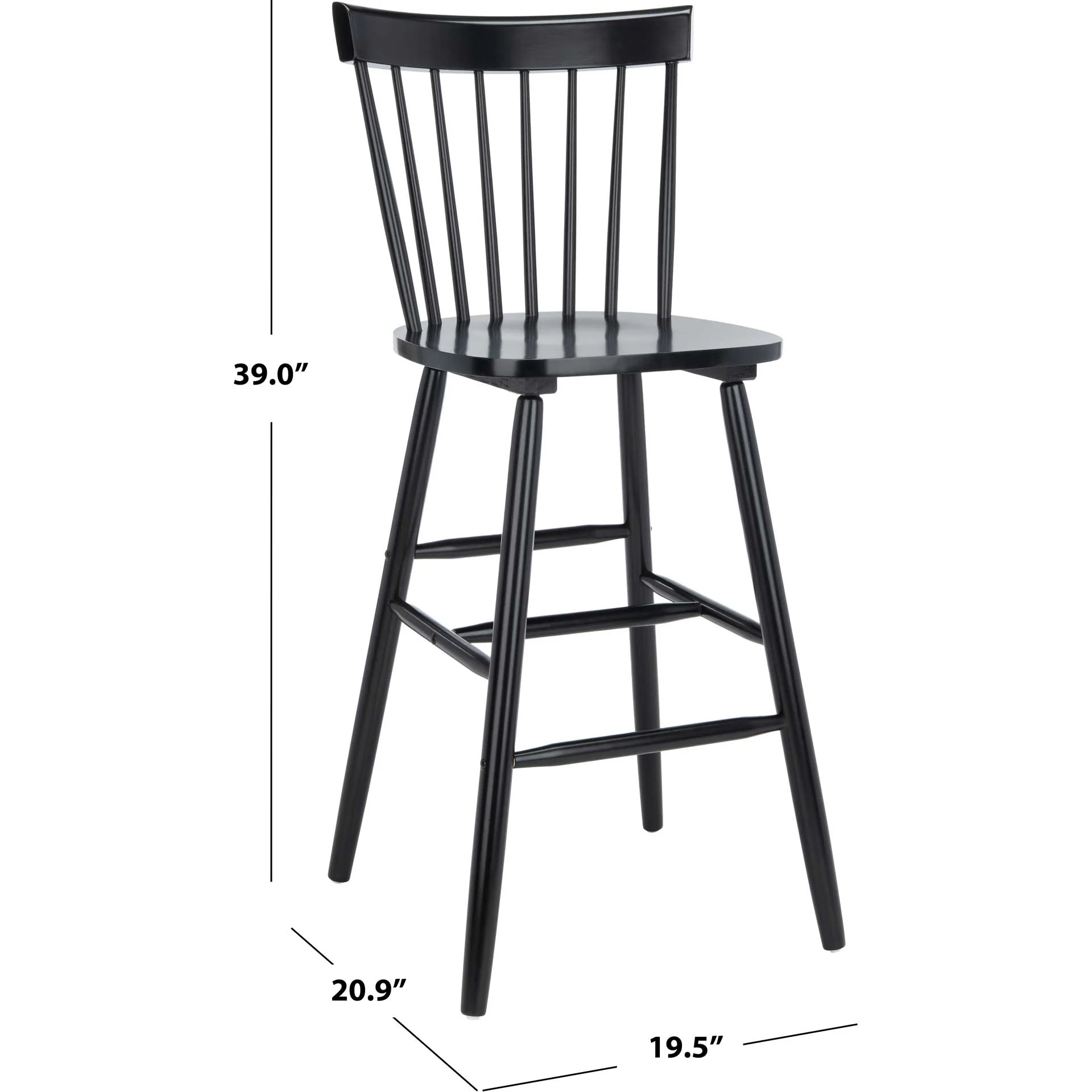 Prospect Bar Stool Black (Set of 2) - Image 10