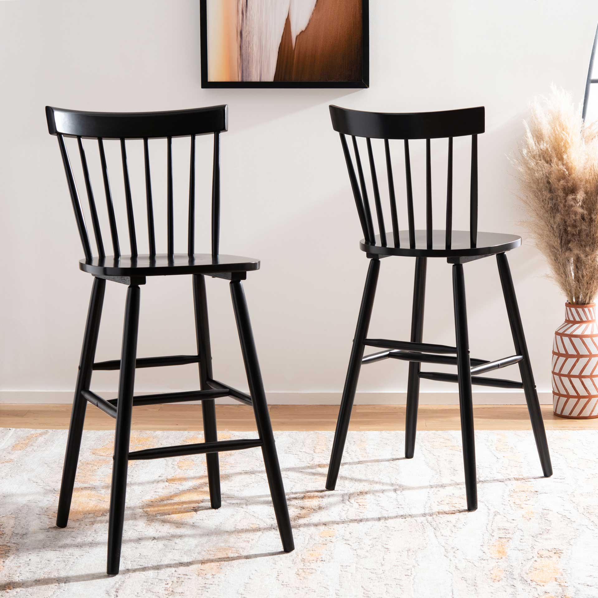 Prospect Bar Stool Black (Set of 2) - Image 9