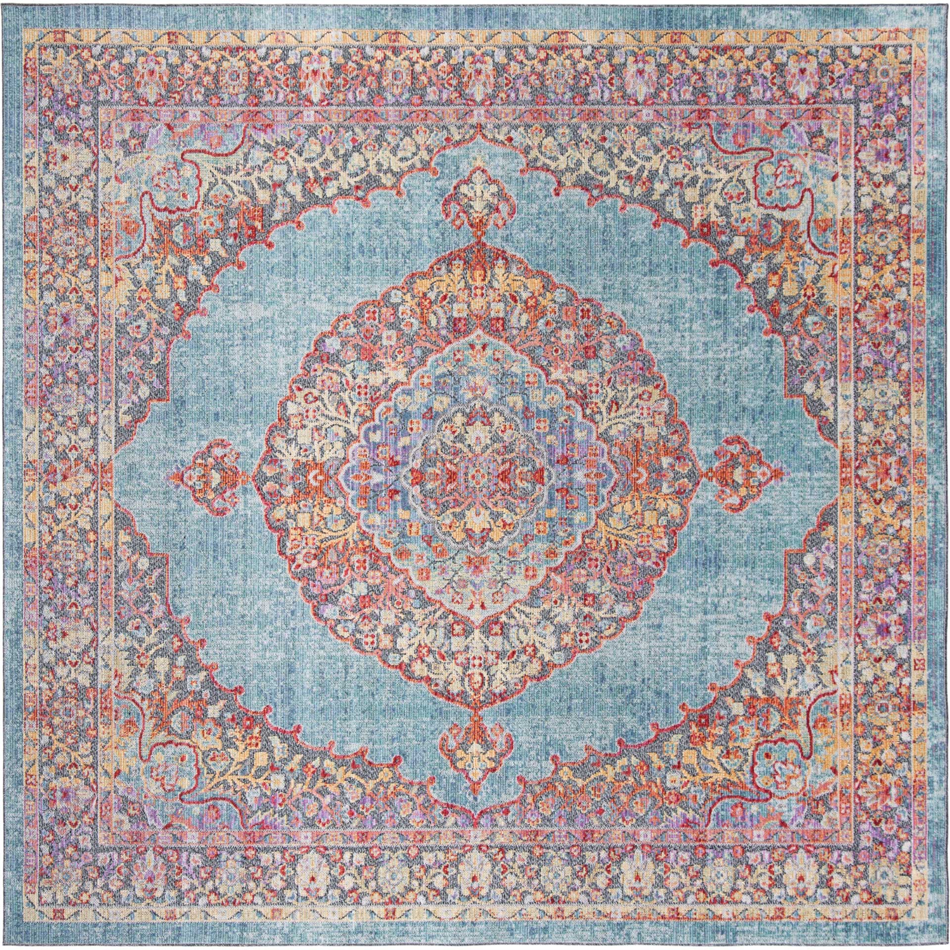 Provance Aqua/Black Area Rug - Image 2