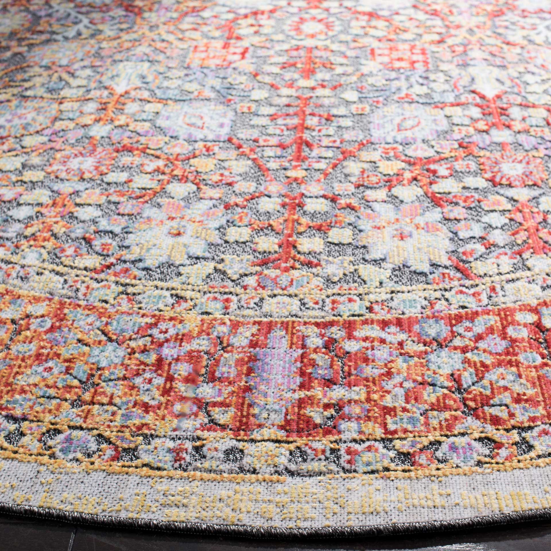 Provance Red/Black Round Rug - Image 2