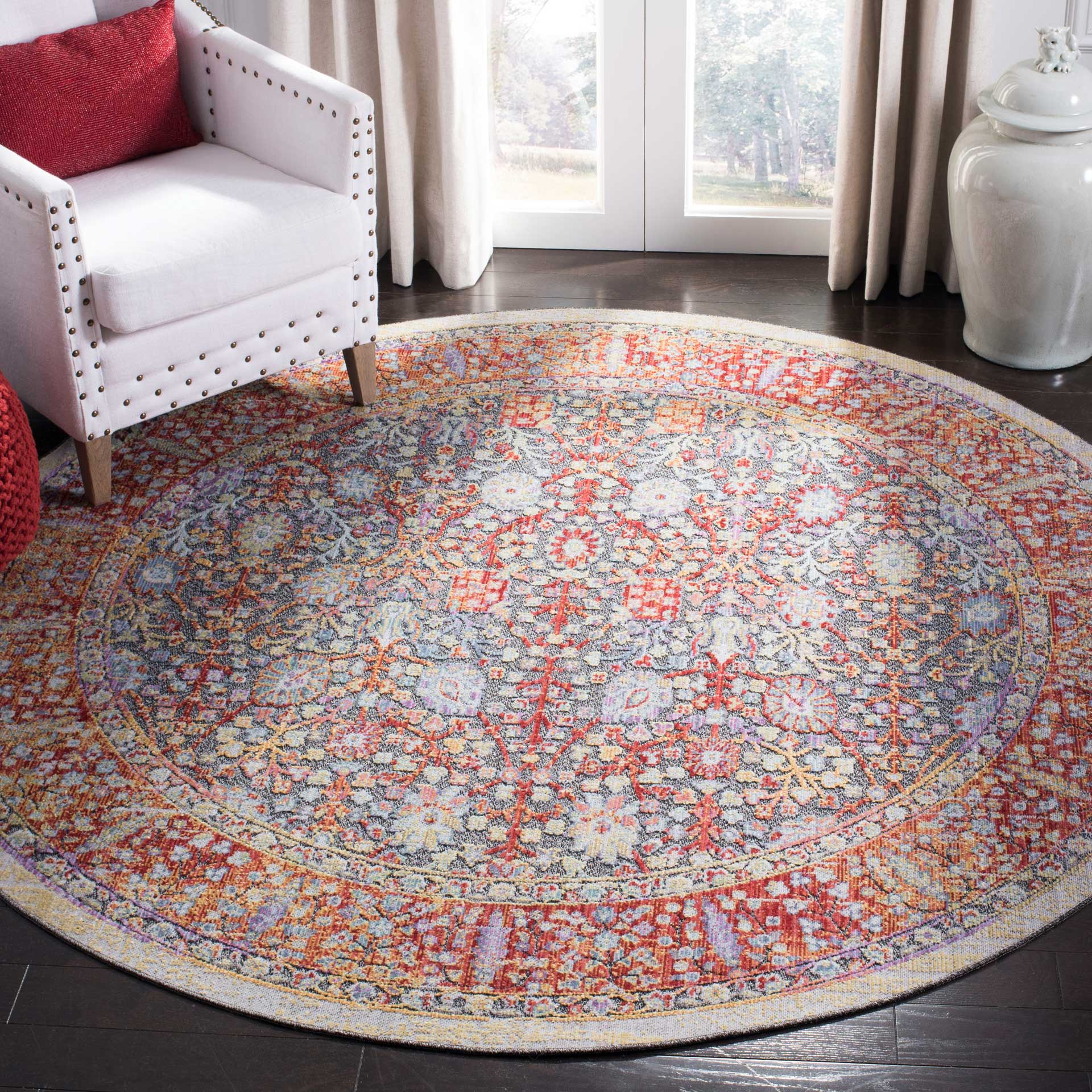 Provance Red/Black Round Rug - Image 3