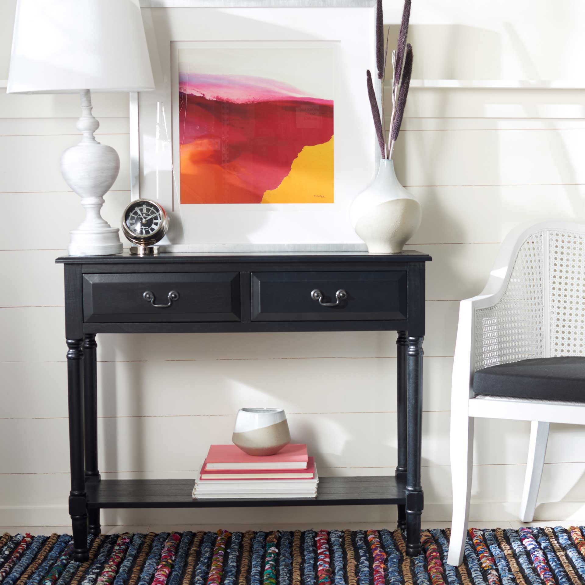 Providence 2 Drawer Console Table Black - Image 9