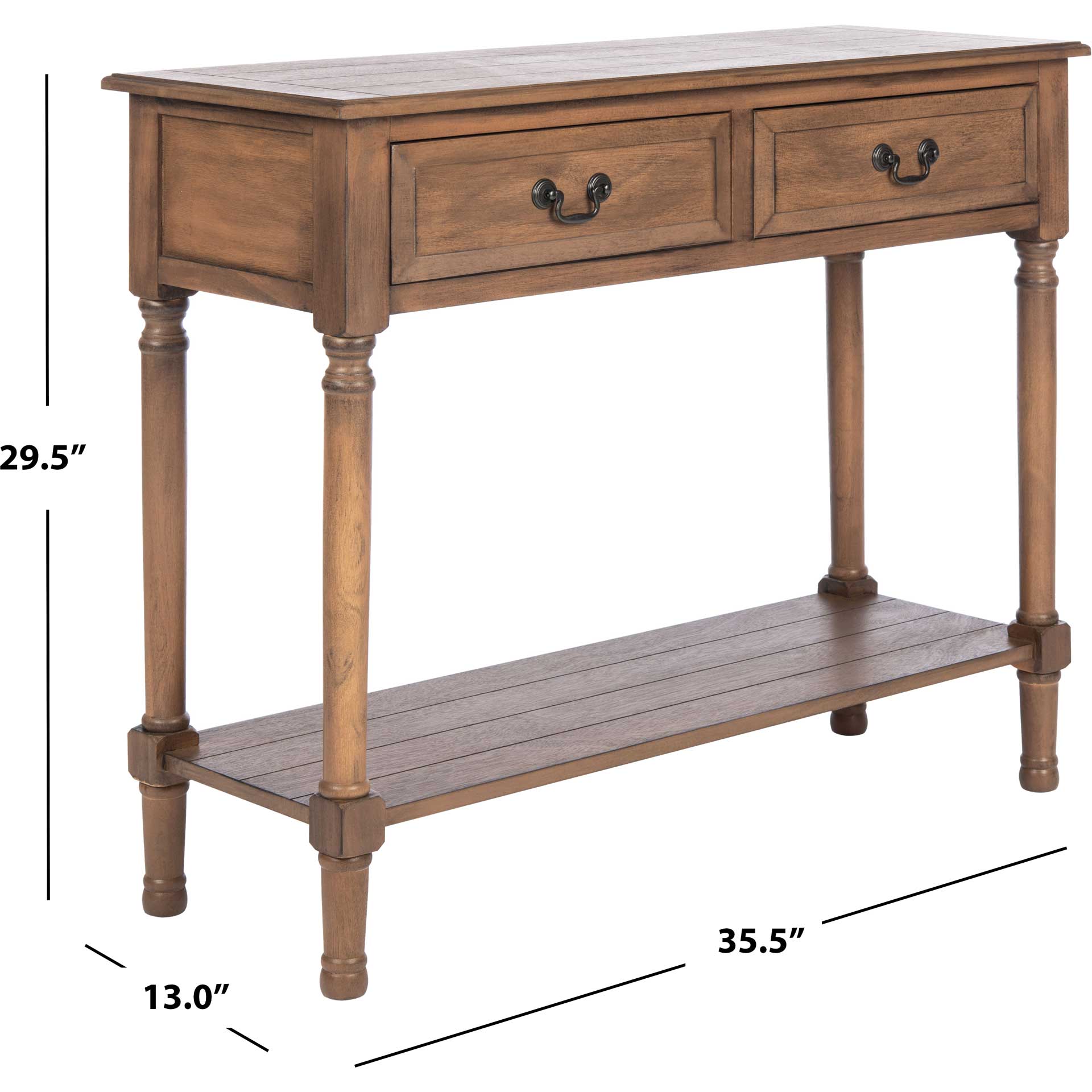 Providence 2 Drawer Console Table Brown - Image 10