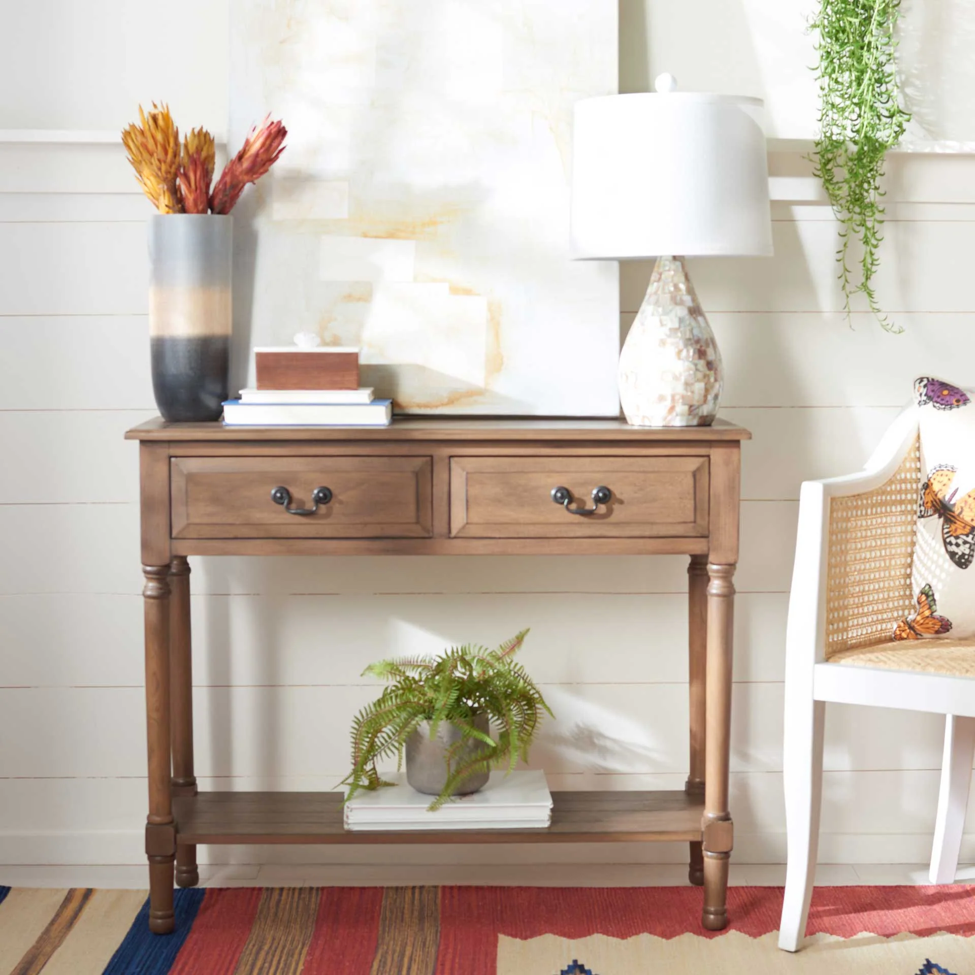 Providence 2 Drawer Console Table Brown - Image 9
