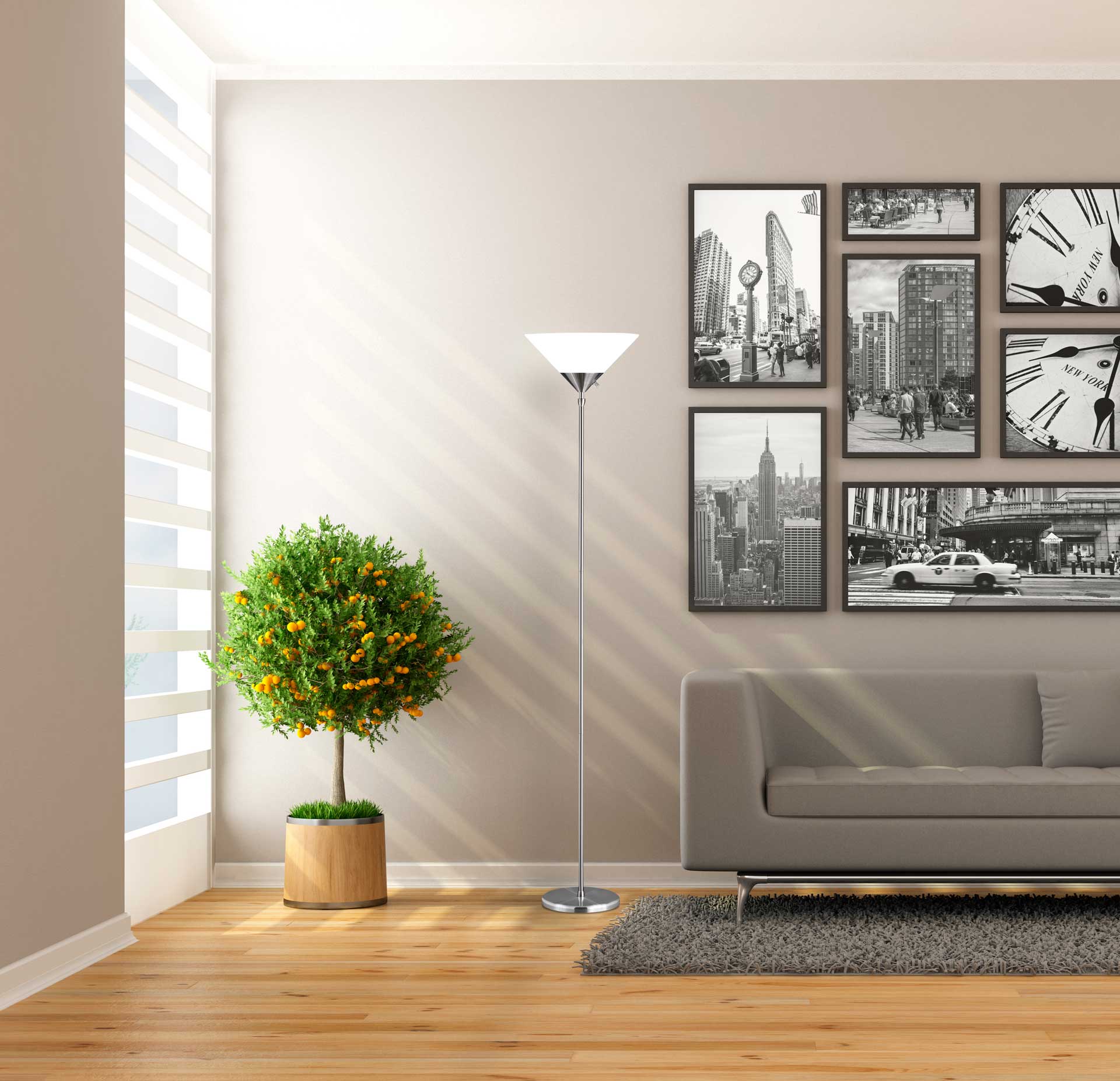 Puteaux Torchiere Brushed Steel - Image 7
