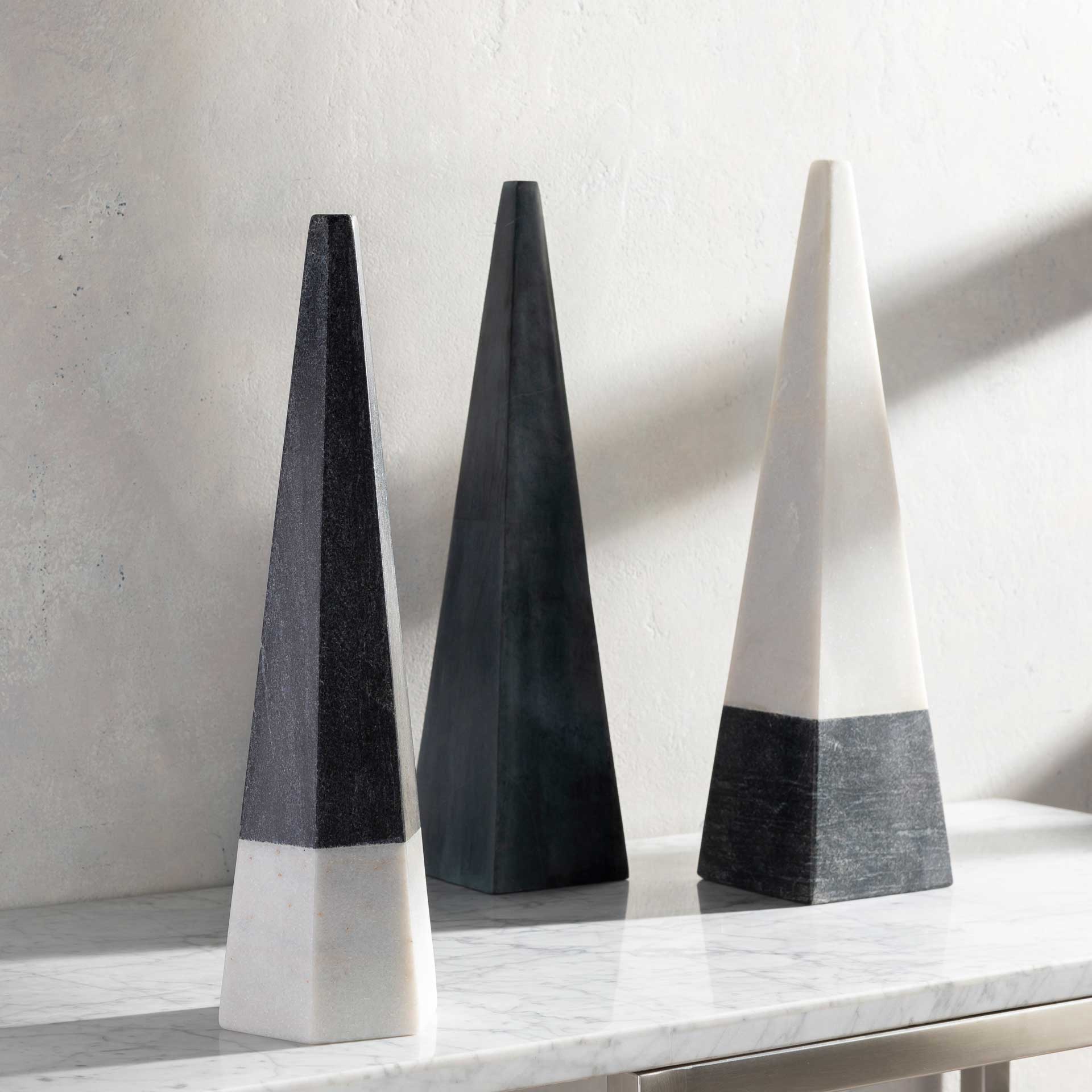 Pyramidal Decorative Accent Black/White - Image 2