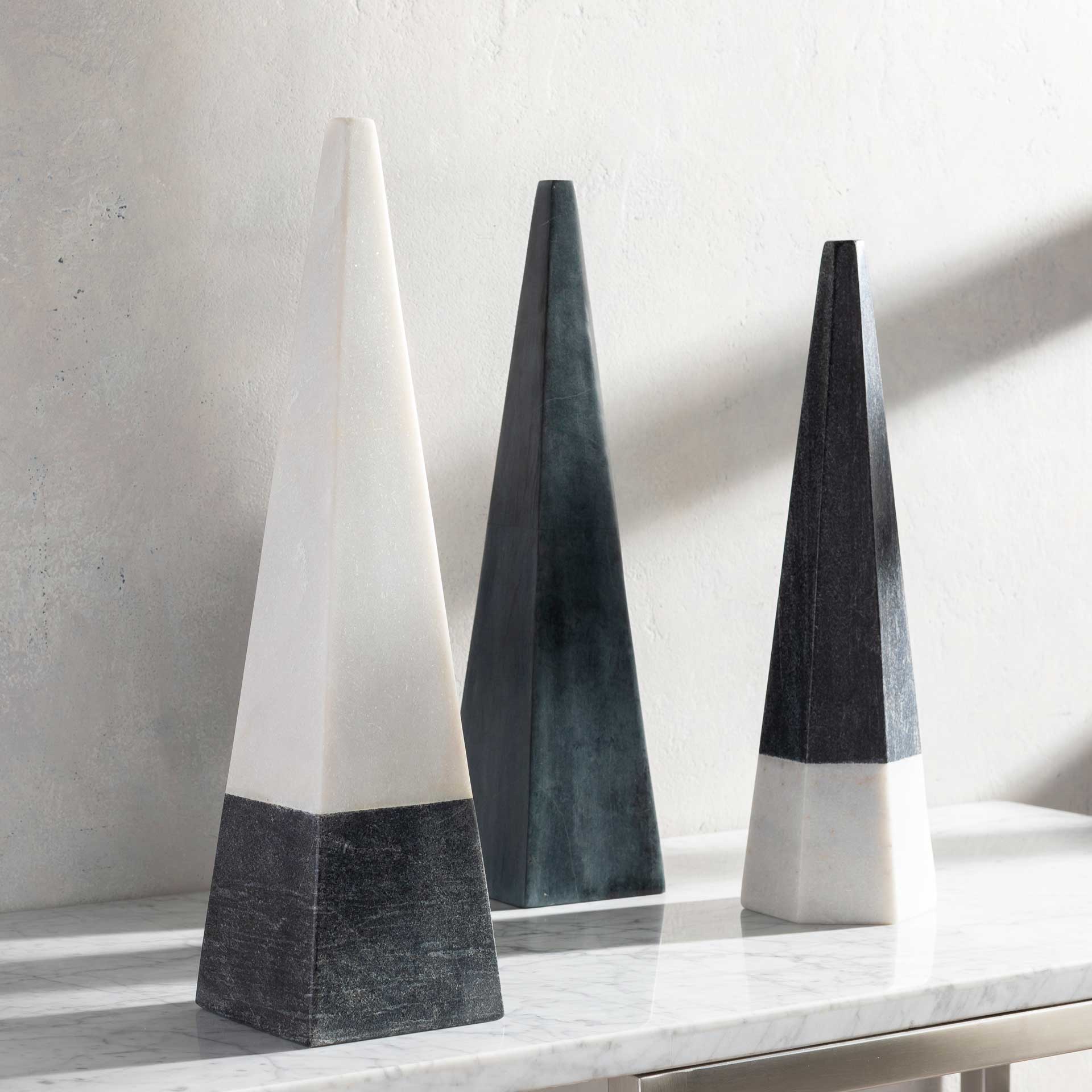 Pyramidal Decorative Accent White/Black - Image 2