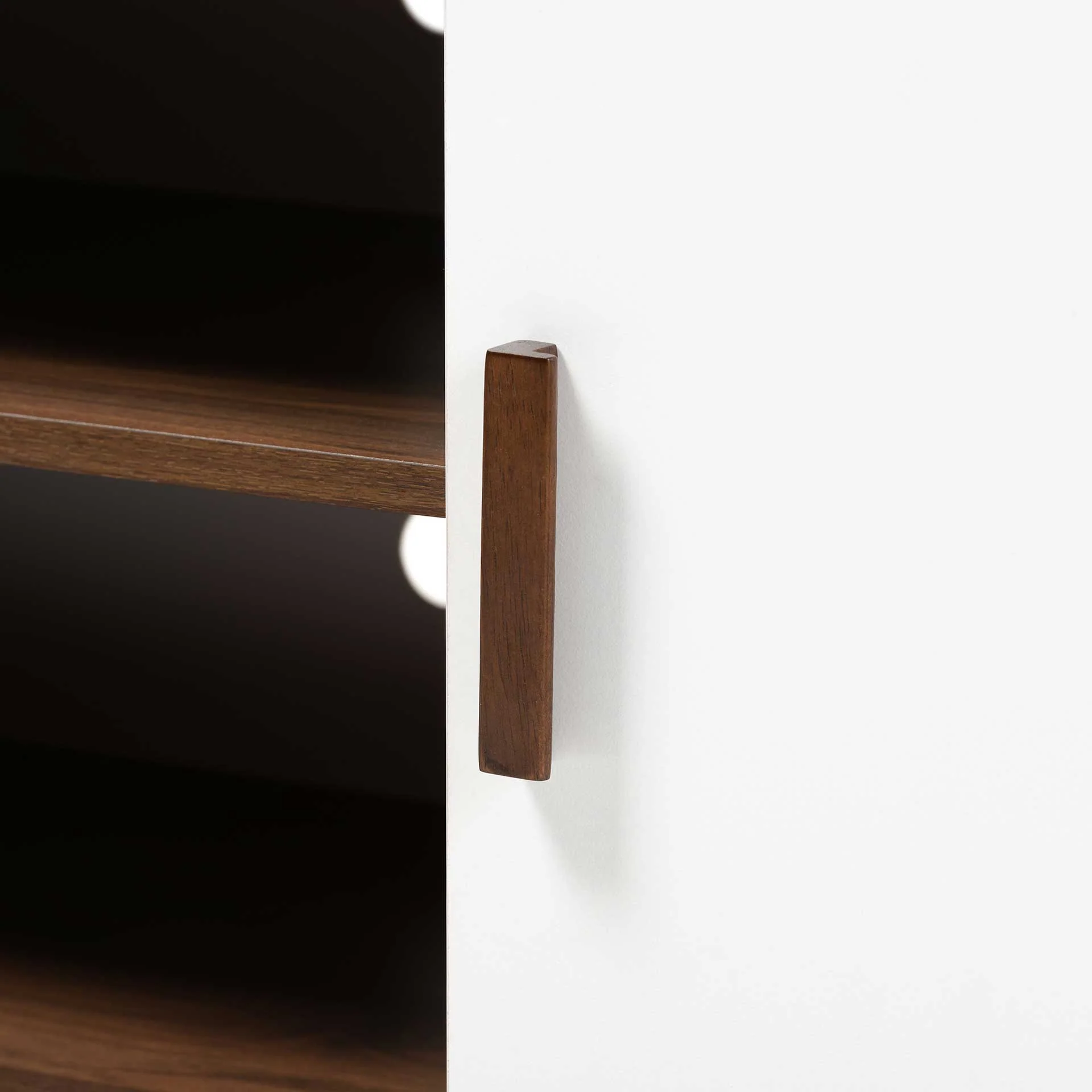 Quan 2-Door TV Stand Walnut/White - Image 5