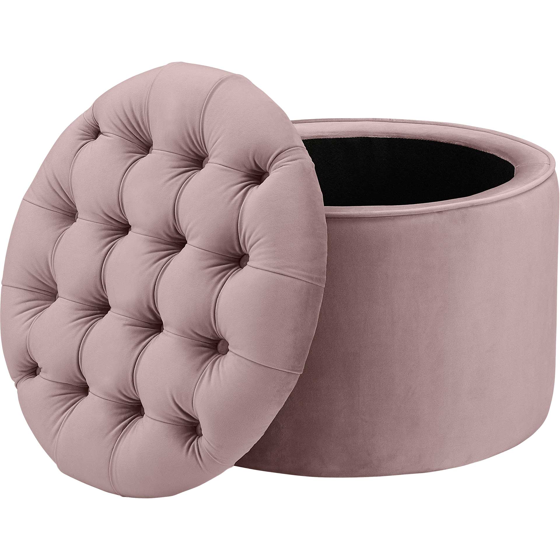 Quanita Velvet Storage Ottoman Blush - Image 3