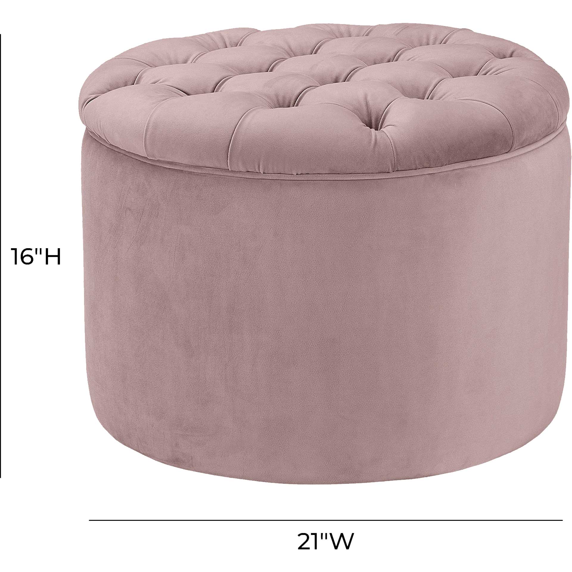 Quanita Velvet Storage Ottoman Blush - Image 4