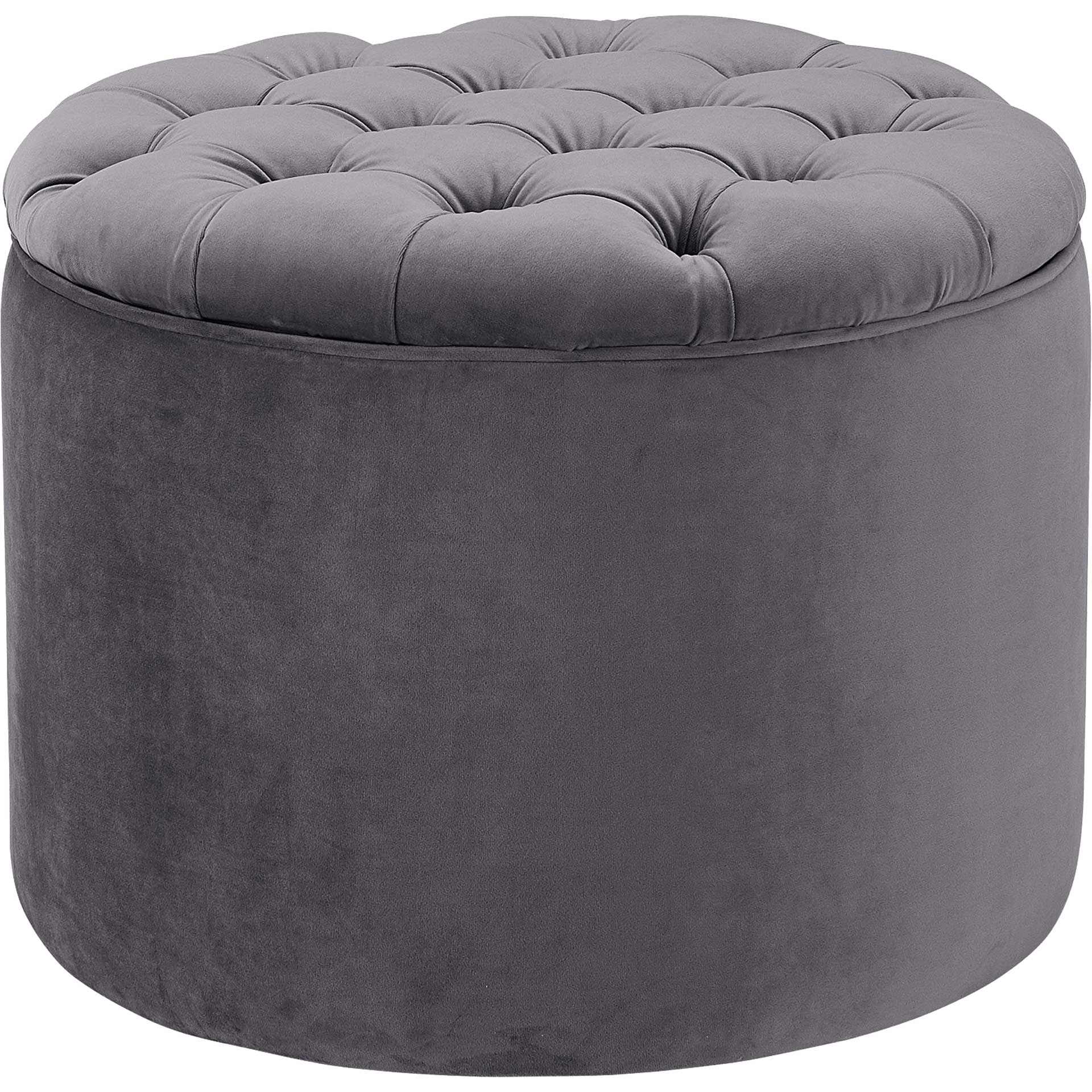 Quanita Velvet Storage Ottoman Gray - Image 2