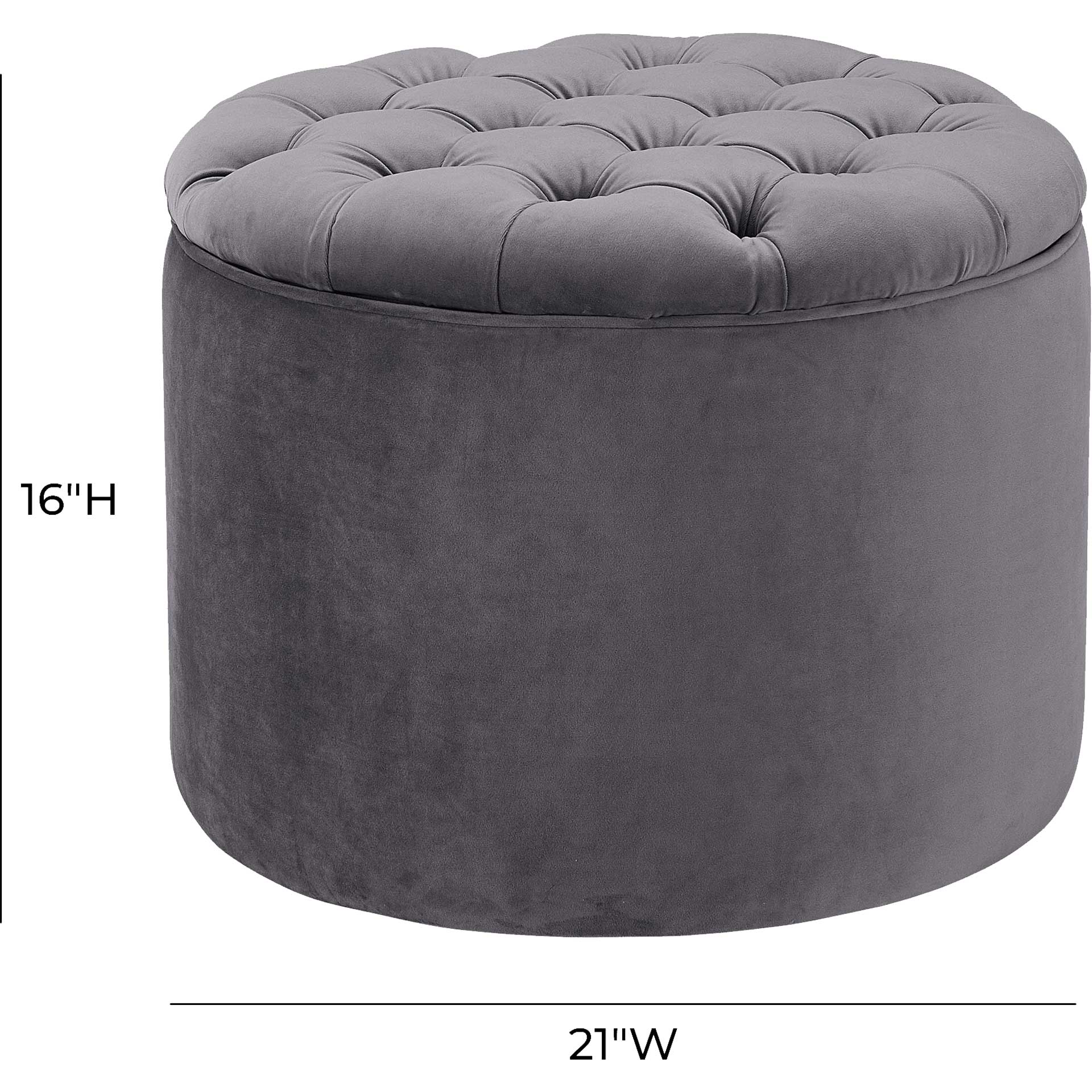 Quanita Velvet Storage Ottoman Gray - Image 4