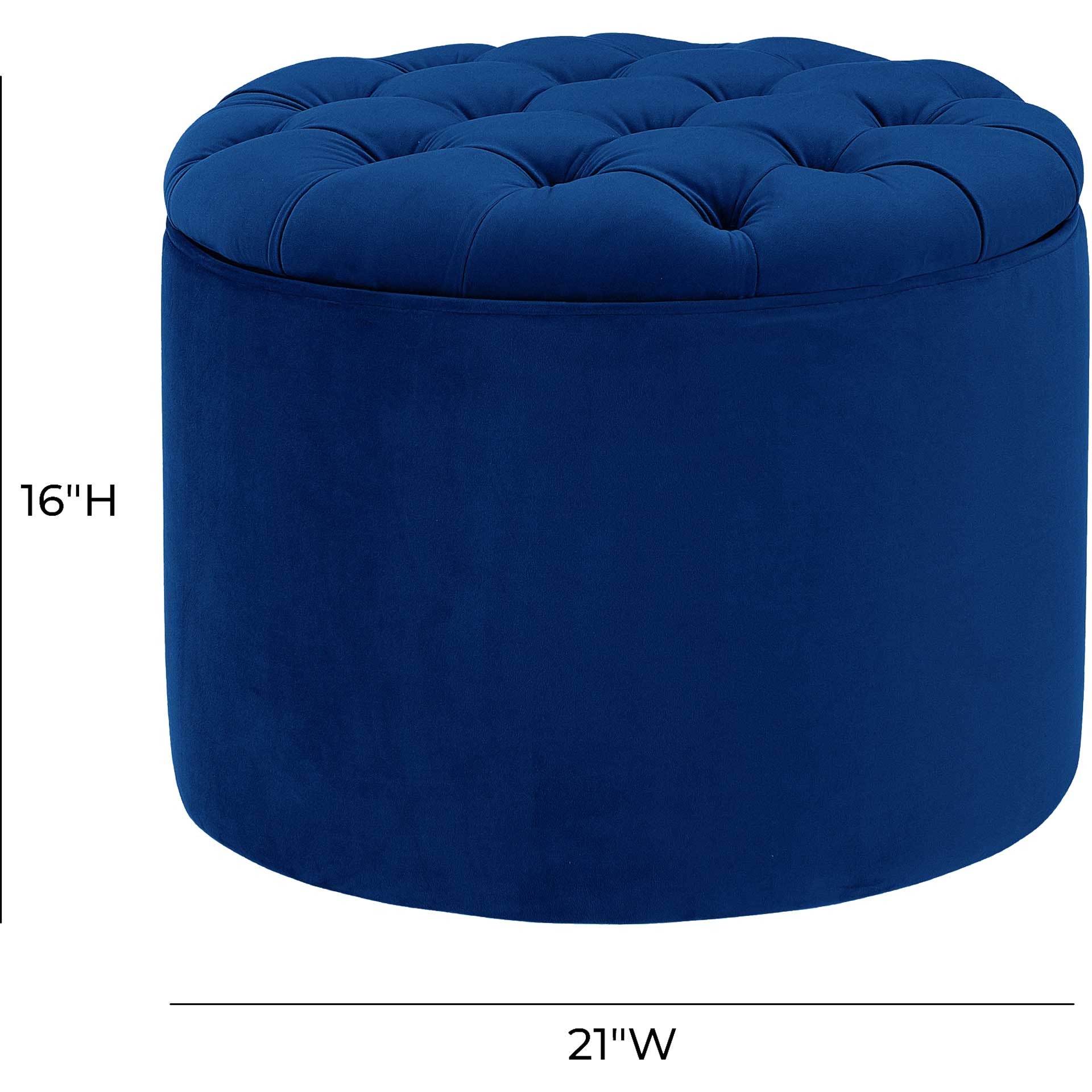 Quanita Velvet Storage Ottoman Navy - Image 4