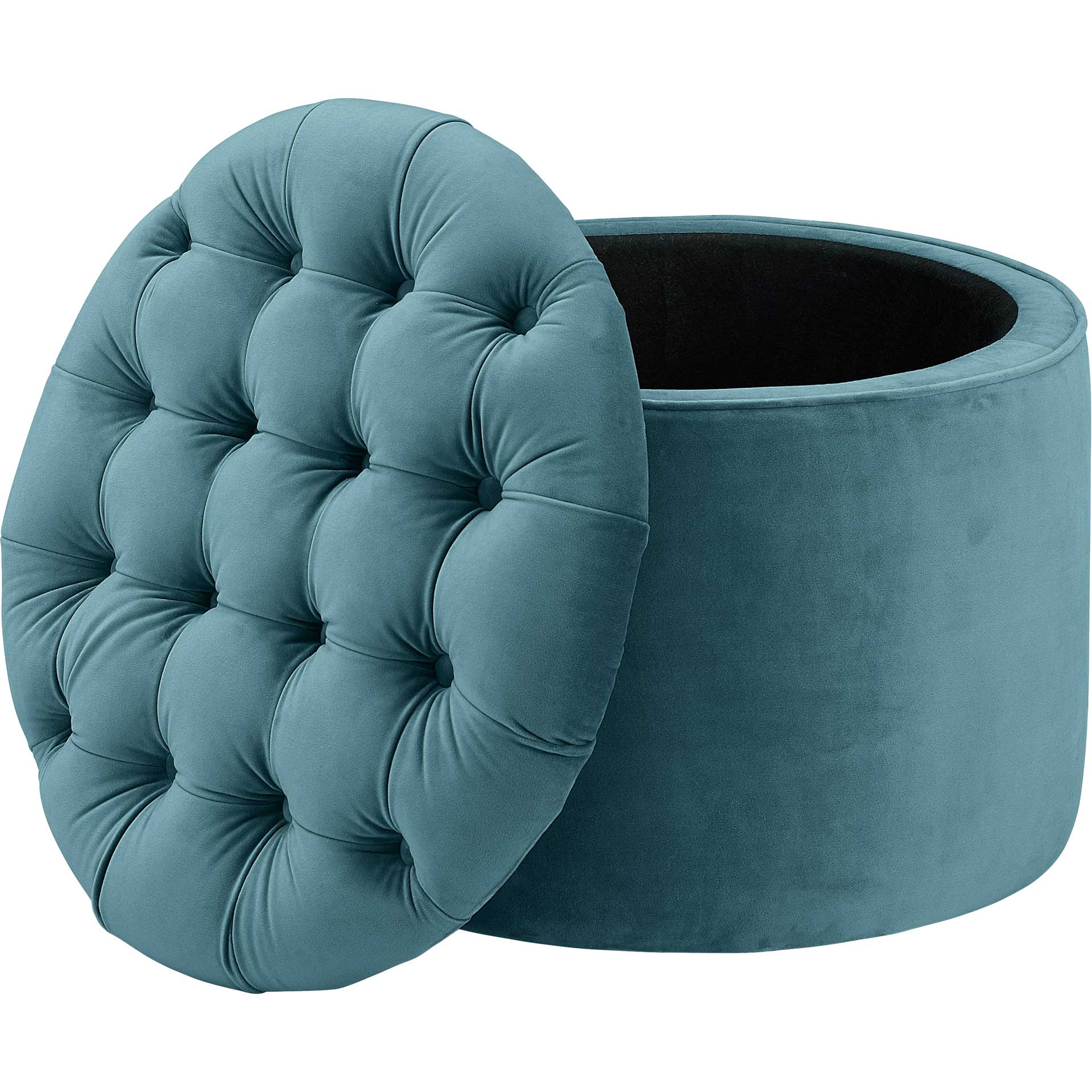 Quanita Velvet Storage Ottoman Sea Blue - Image 3