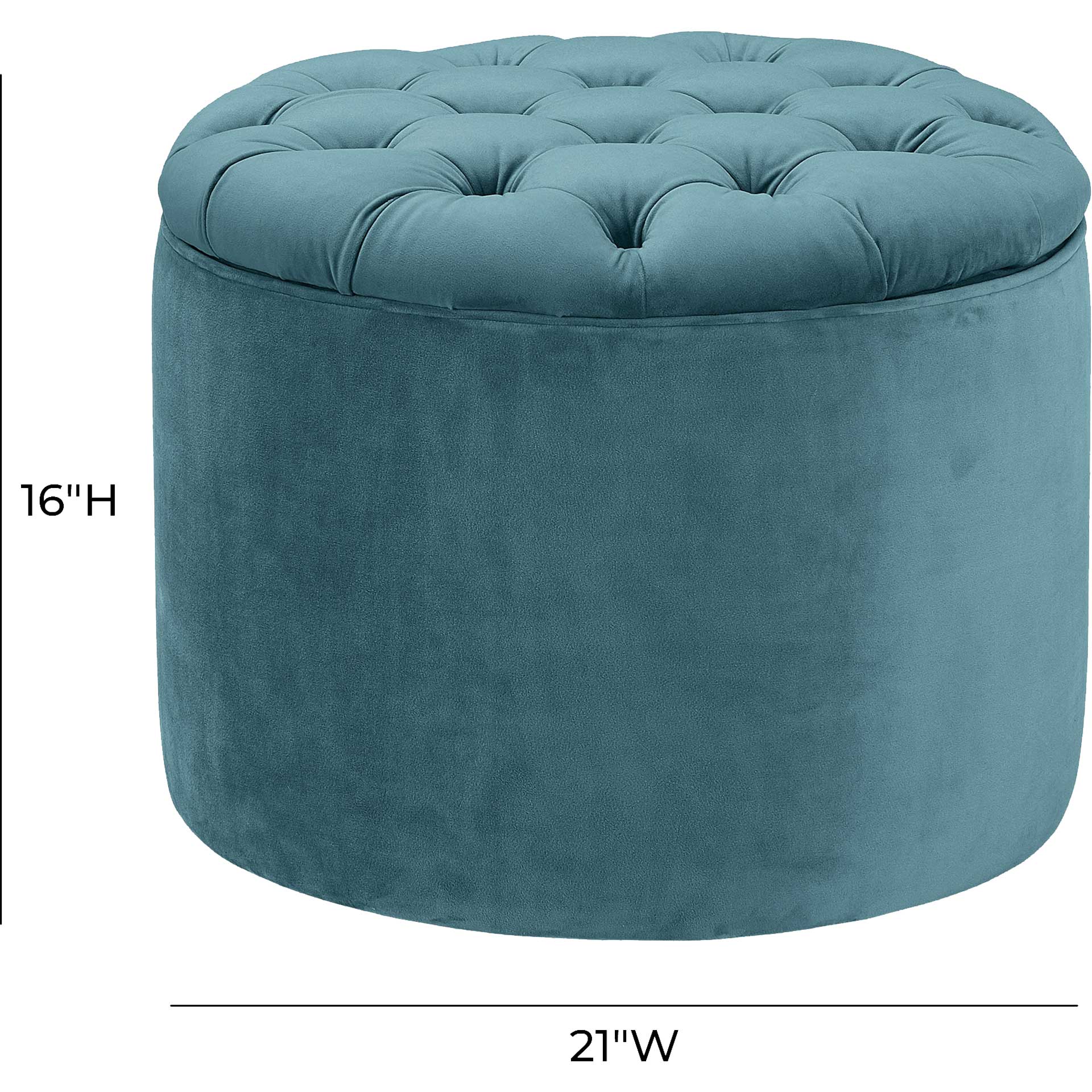 Quanita Velvet Storage Ottoman Sea Blue - Image 4