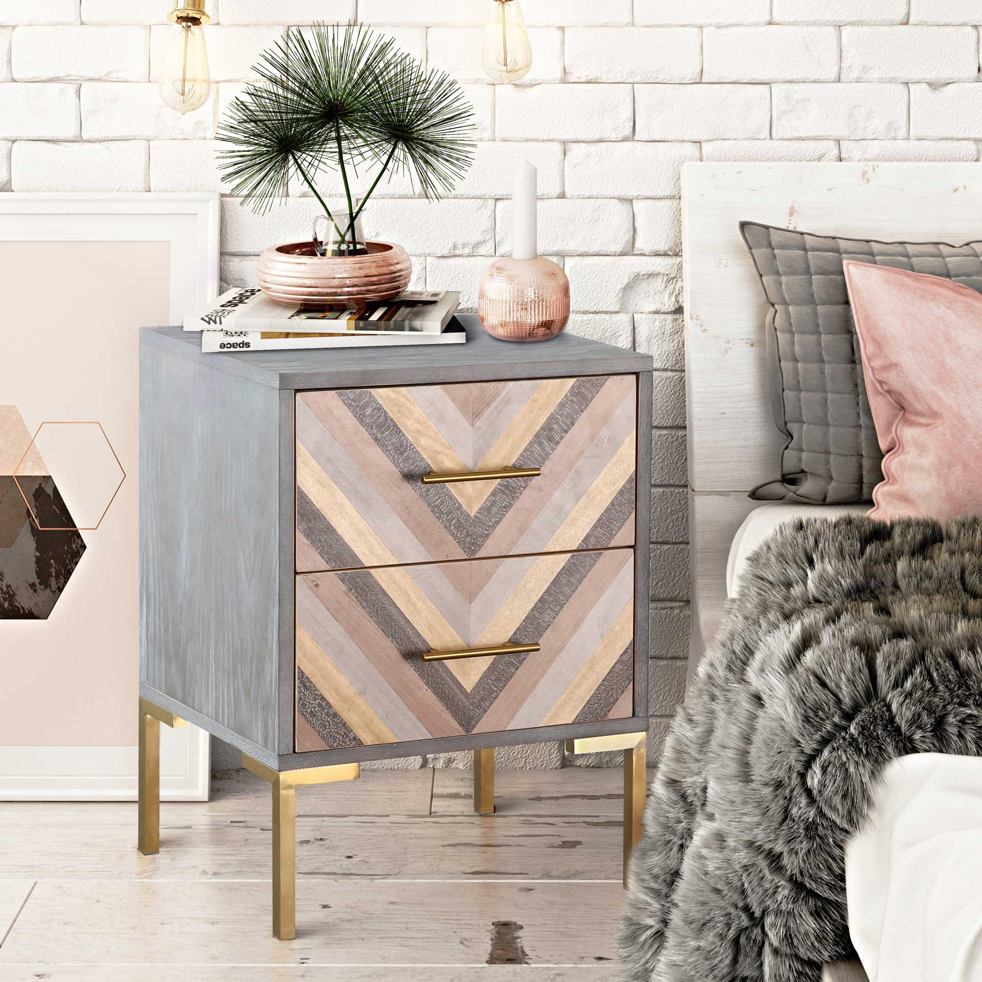 Quiana Side Table Gray - Image 11