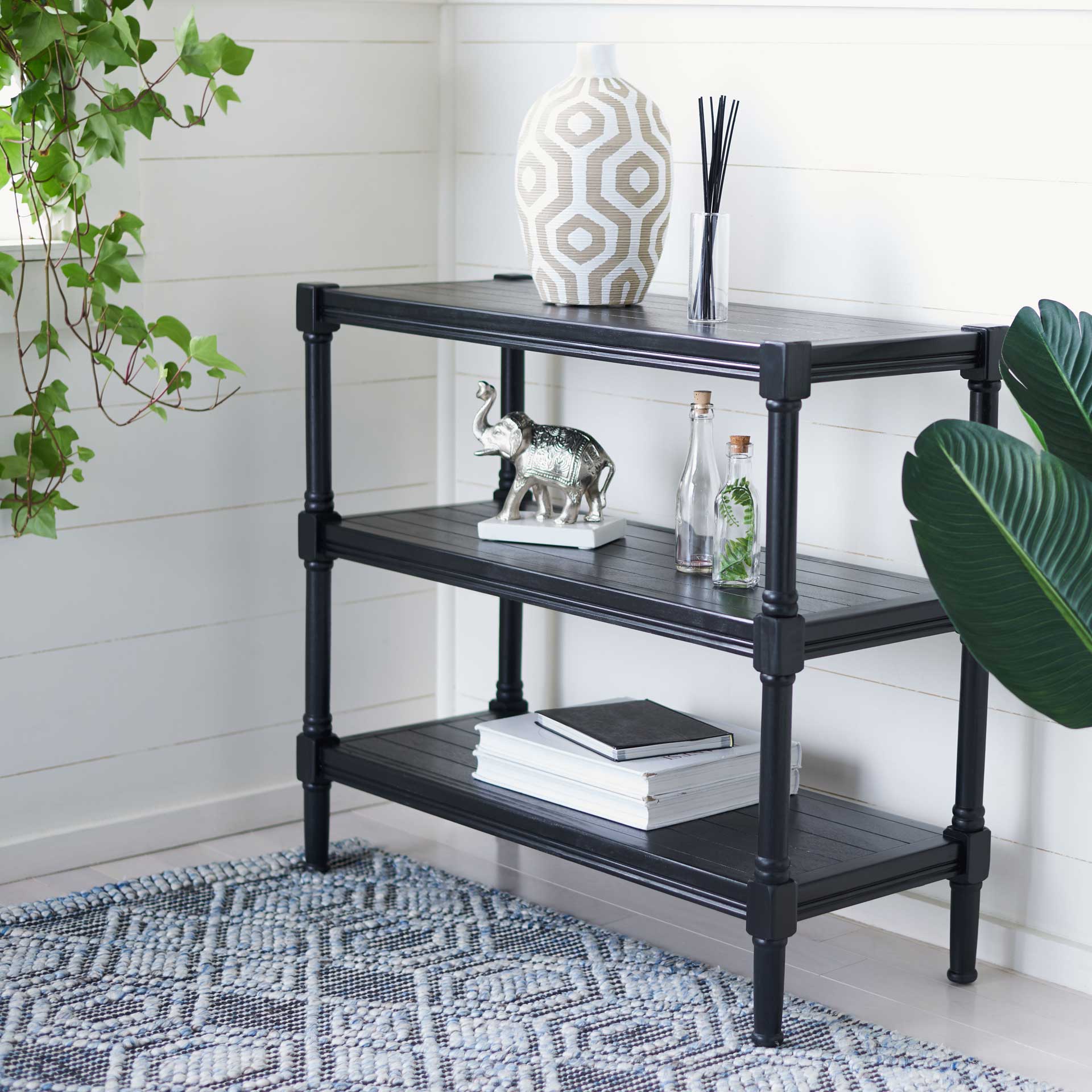 Radlin 3 Shelf Console Table Black - Image 4