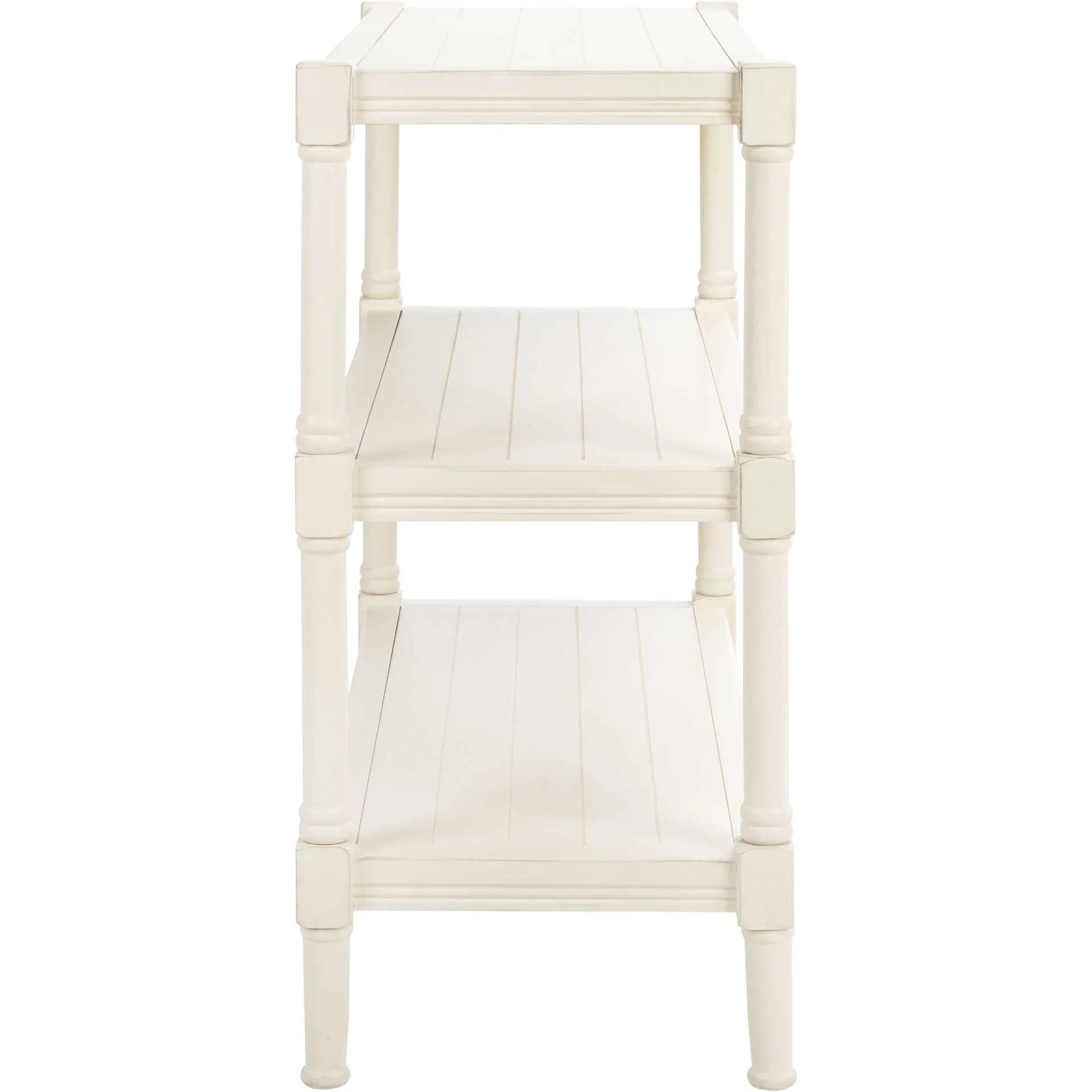 Radlin 3 Shelf Console Table Distressed White - Image 2