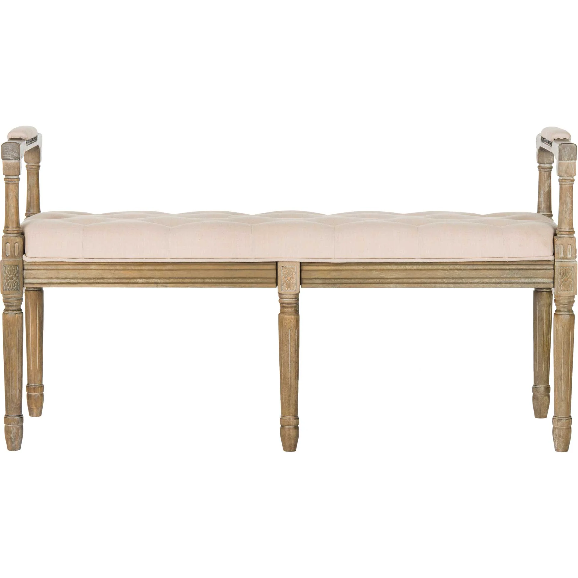 Raja Linen Rustic Oak Bench Beige/Rustic Oak - Image 2