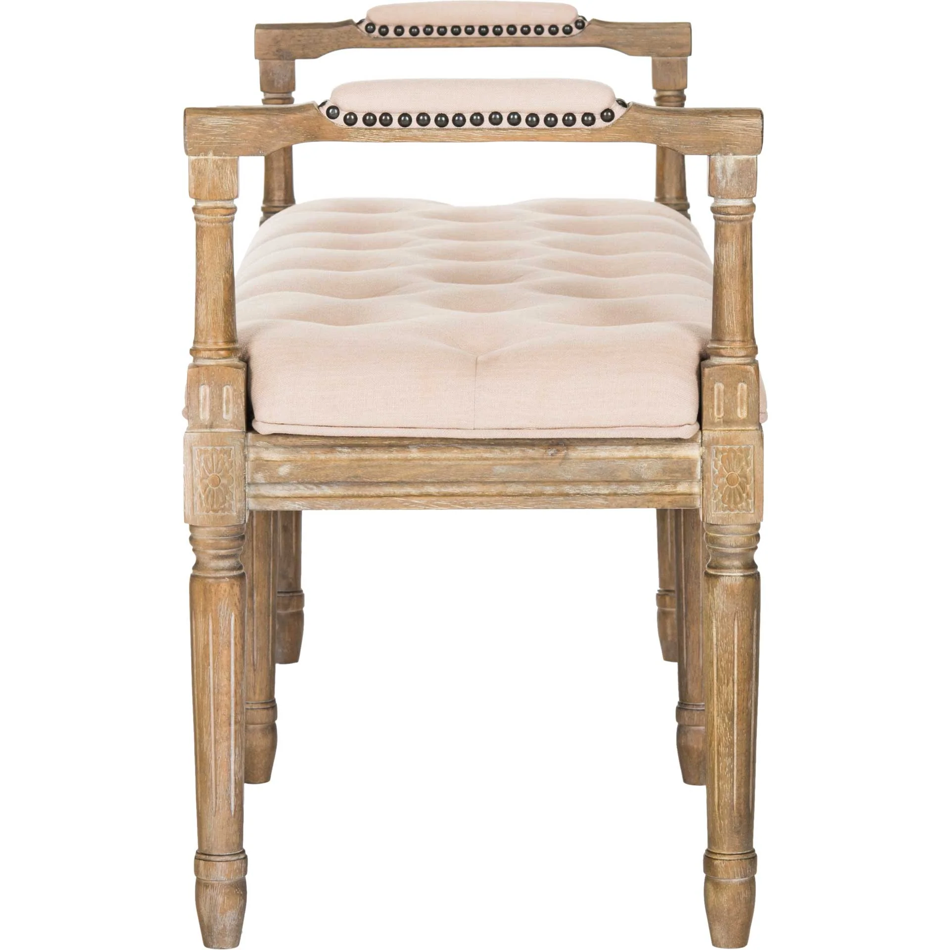 Raja Linen Rustic Oak Bench Beige/Rustic Oak - Image 3