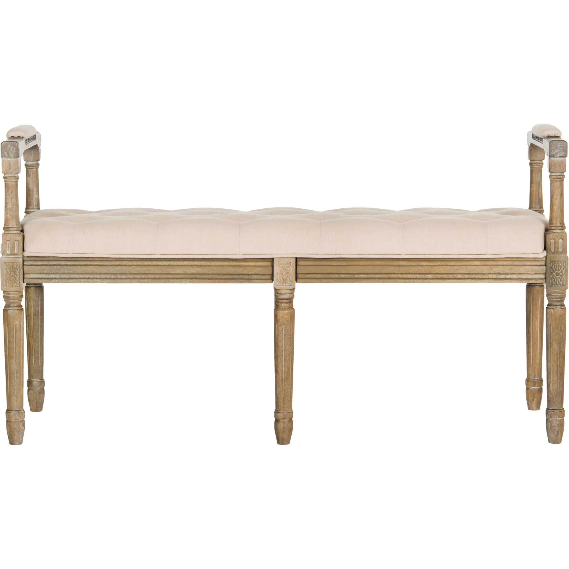 Raja Linen Rustic Oak Bench Beige/Rustic Oak - Image 4