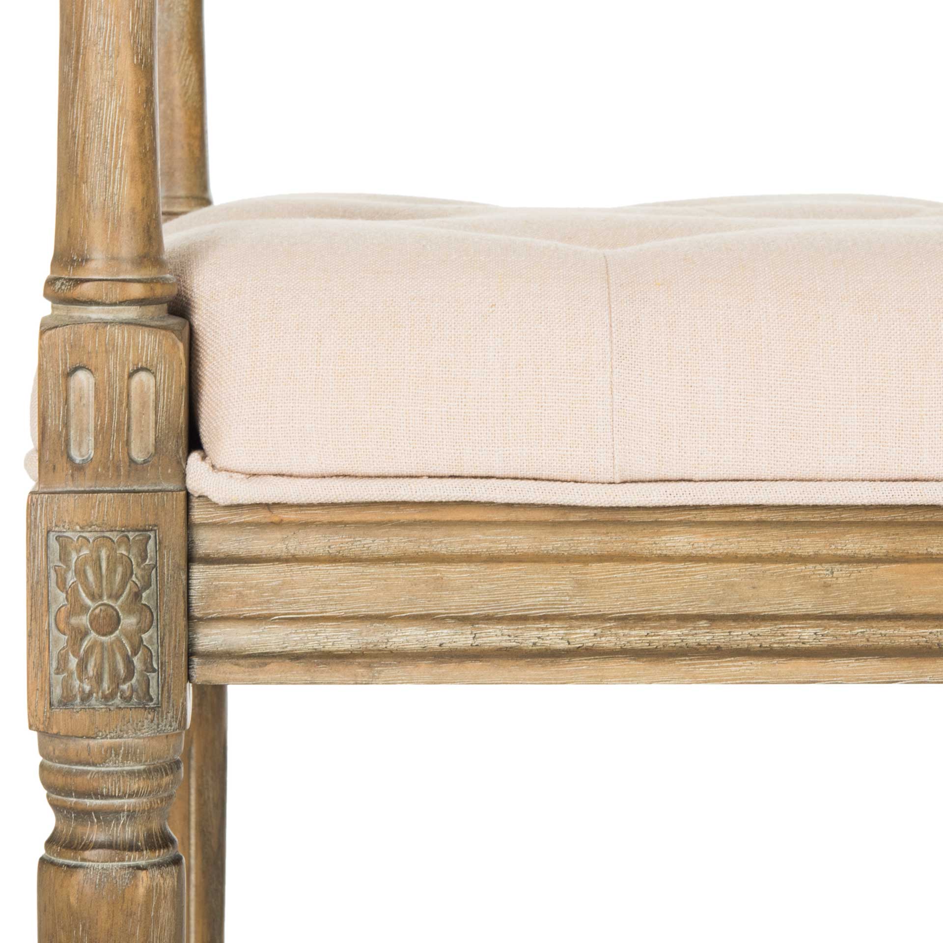 Raja Linen Rustic Oak Bench Beige/Rustic Oak - Image 5