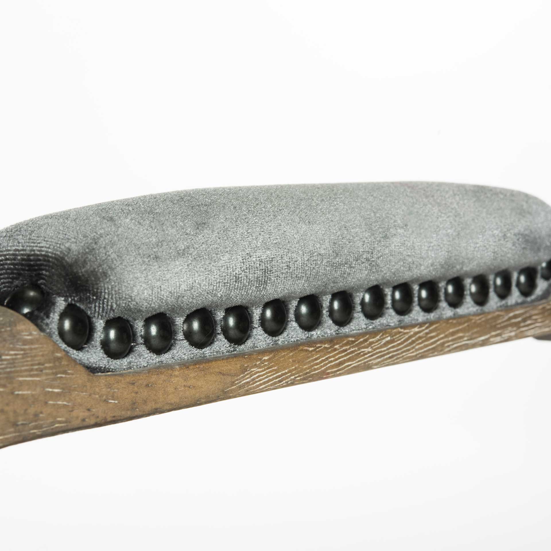 Raja Velvet Rustic Oak Bench Gray/Rustic Oak - Image 6