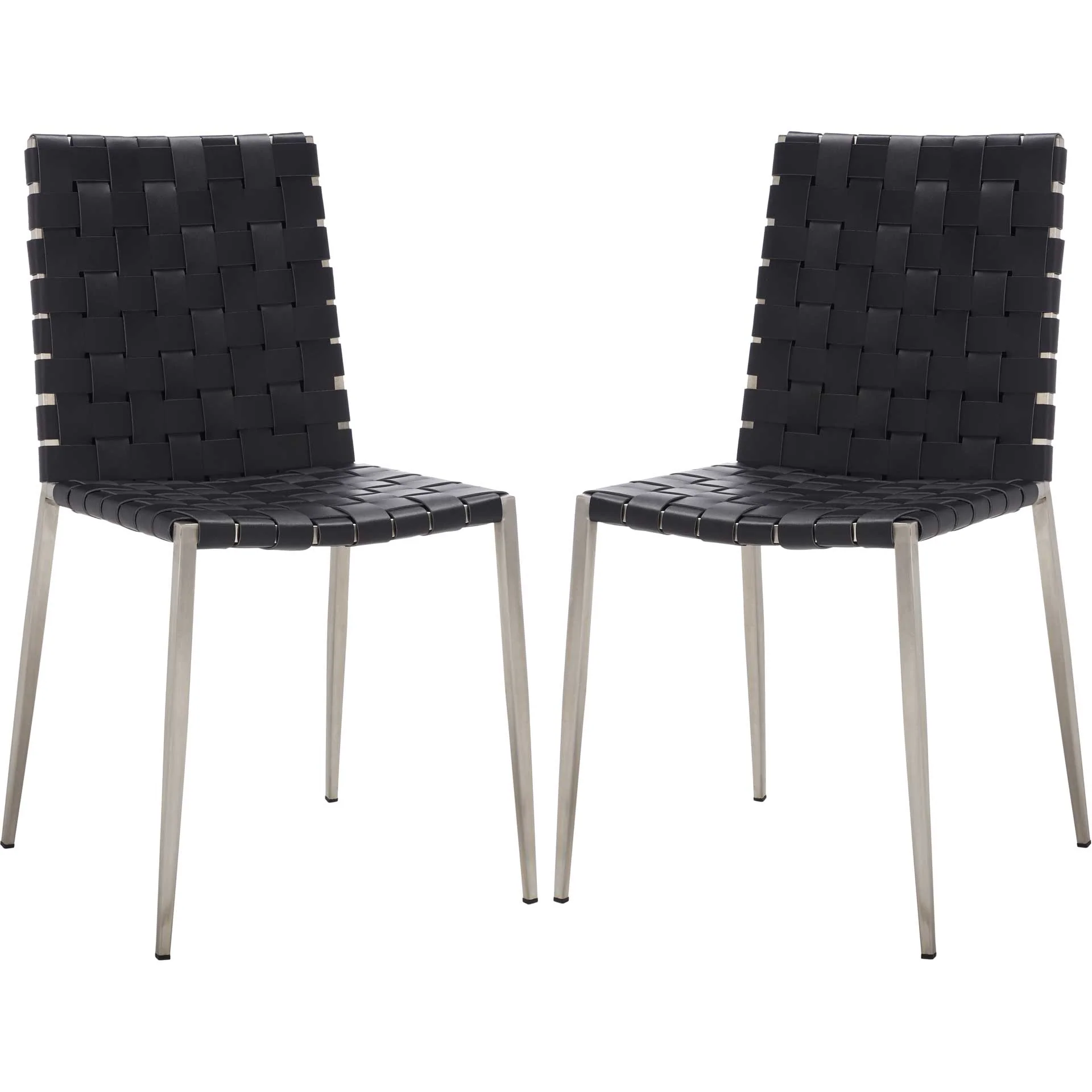 Ralen Woven Dining Chair Black/Silver (Set of 2) - Image 2