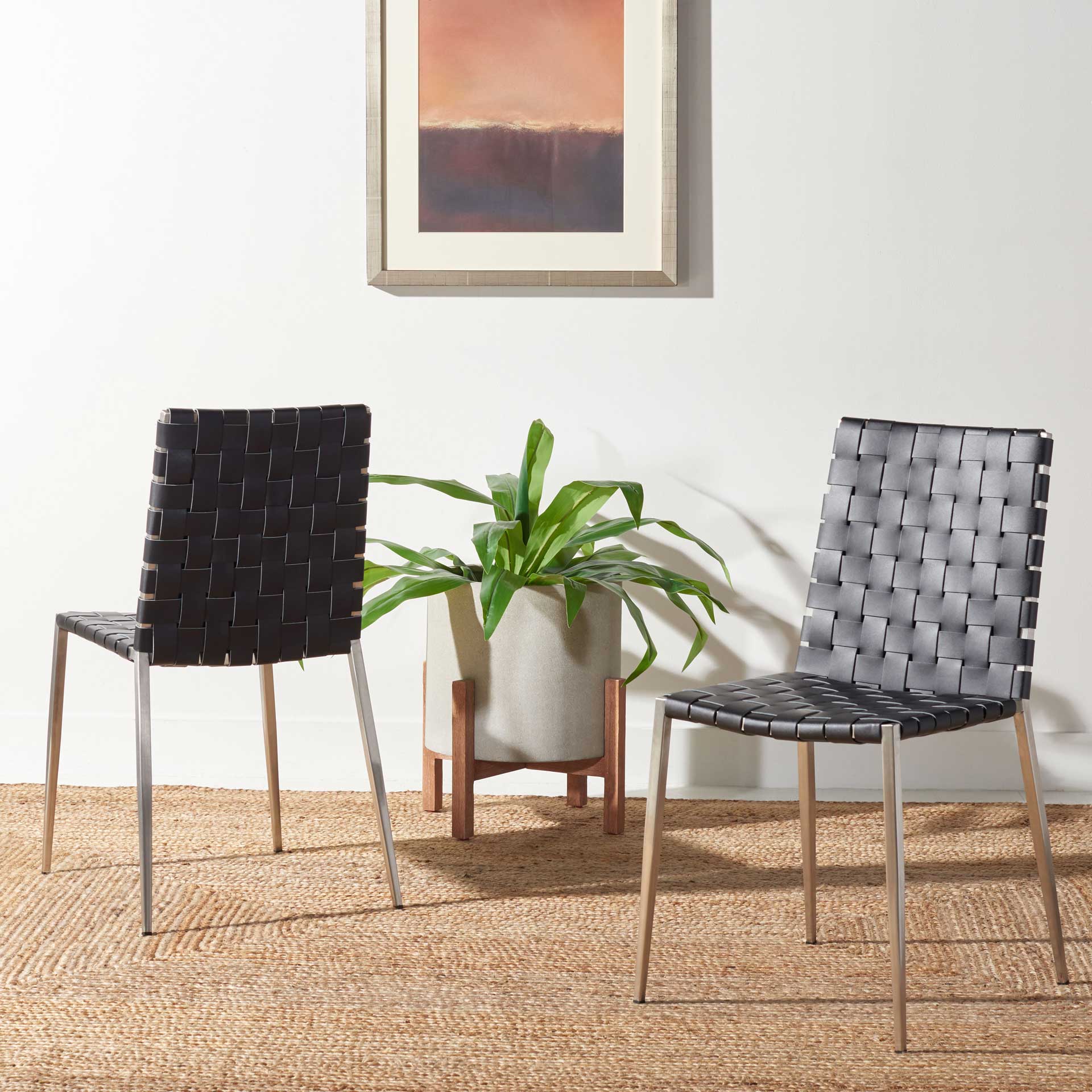 Ralen Woven Dining Chair Black/Silver (Set of 2) - Image 5