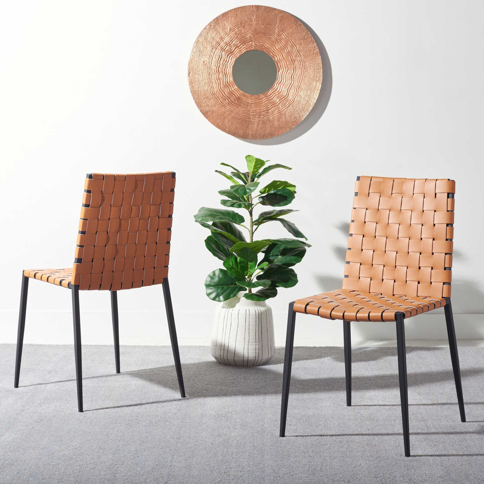 Ralen Woven Dining Chair Natural/Black (Set of 2) - Image 5