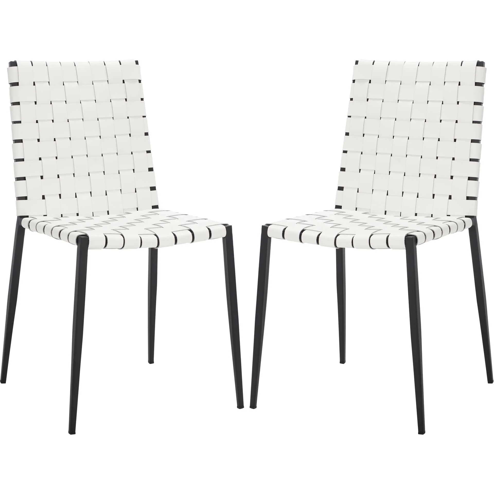 Ralen Woven Dining Chair White/Black (Set of 2) - Image 2