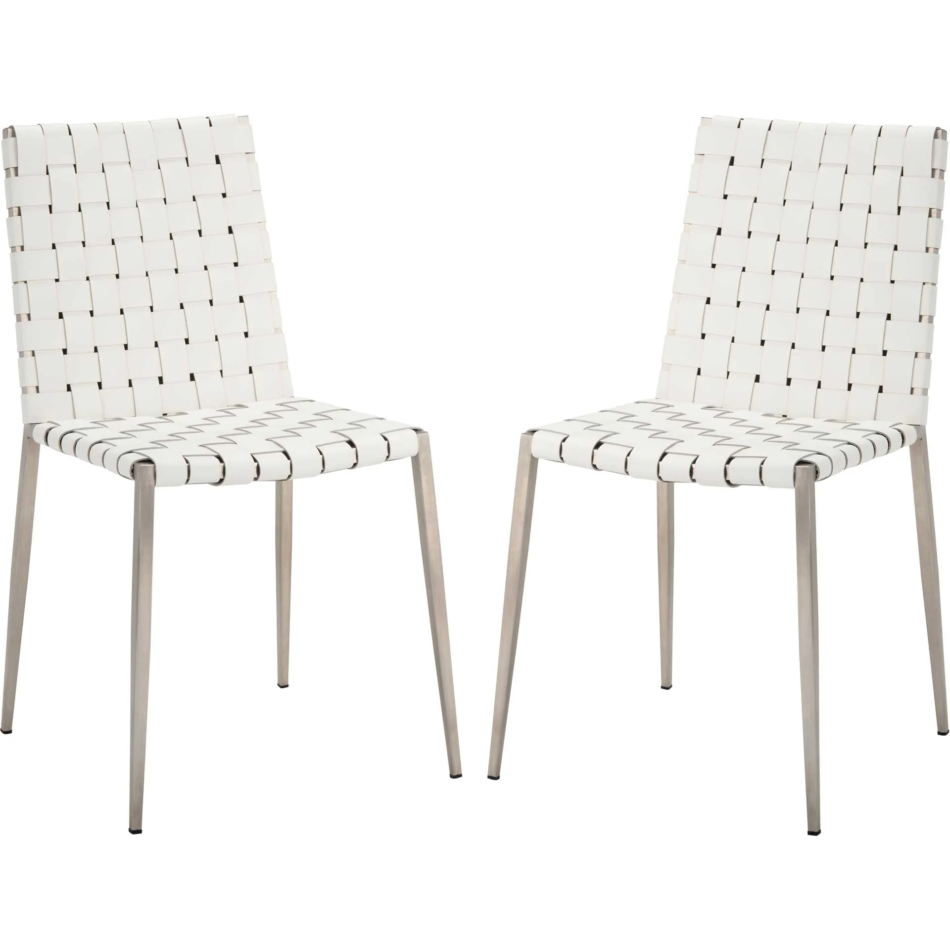Ralen Woven Dining Chair White/Silver (Set of 2) - Image 2