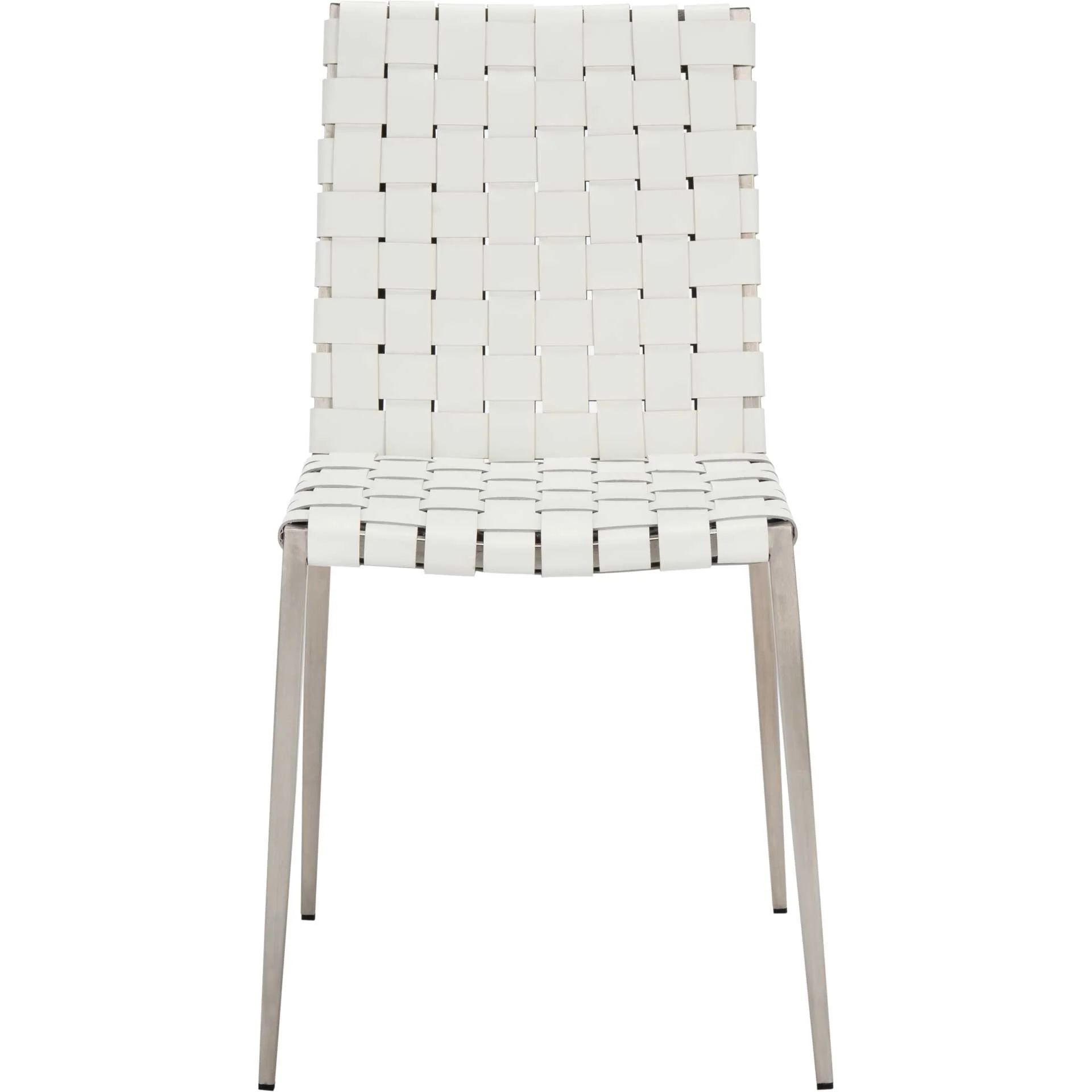 Ralen Woven Dining Chair White/Silver (Set of 2) - Image 3