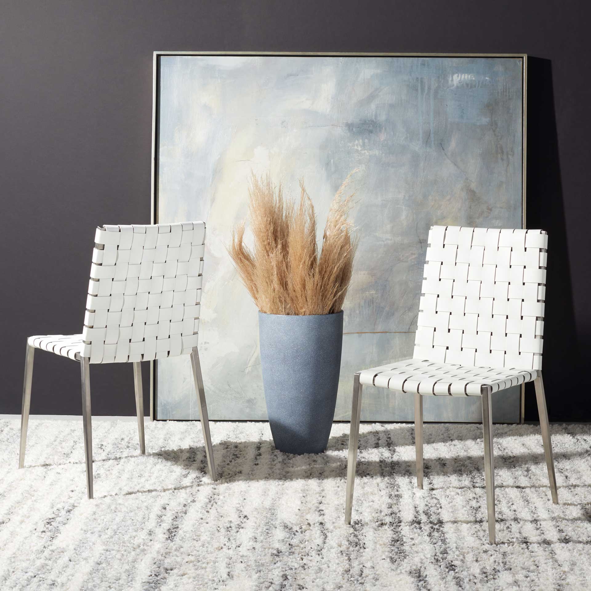 Ralen Woven Dining Chair White/Silver (Set of 2) - Image 5