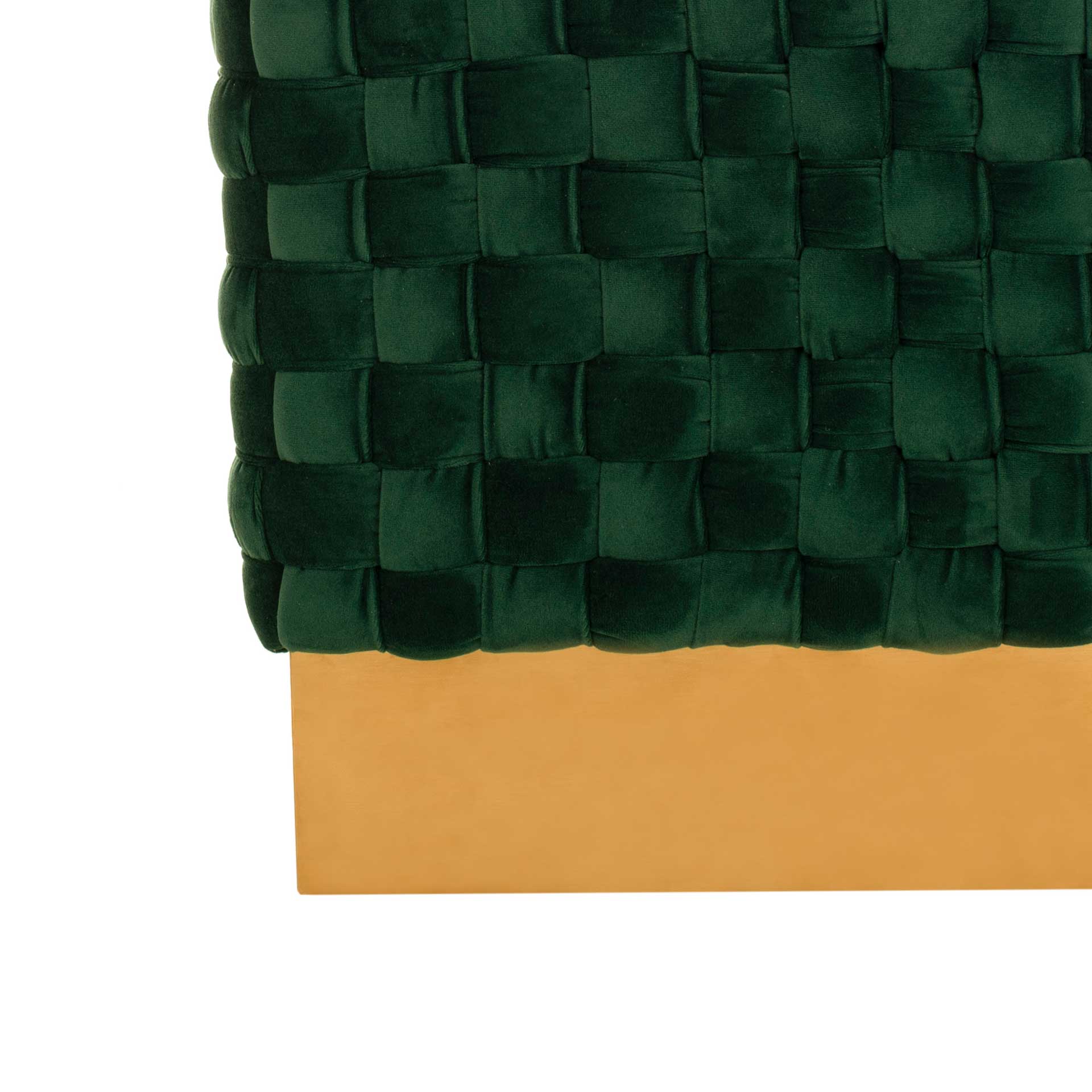 Ramona Woven Velvet Ottoman Emerald - Image 5
