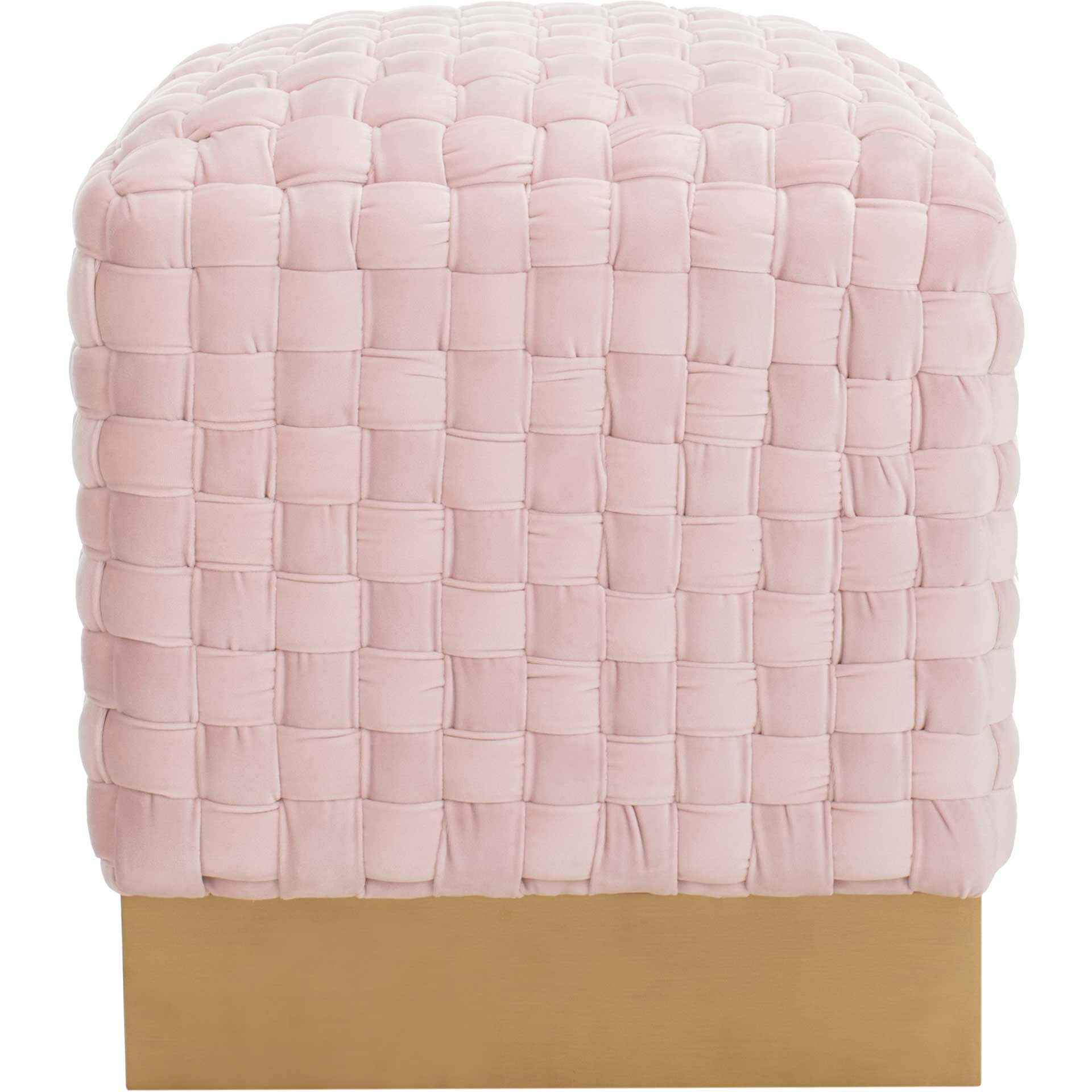 Ramona Woven Velvet Ottoman Pink - Image 2