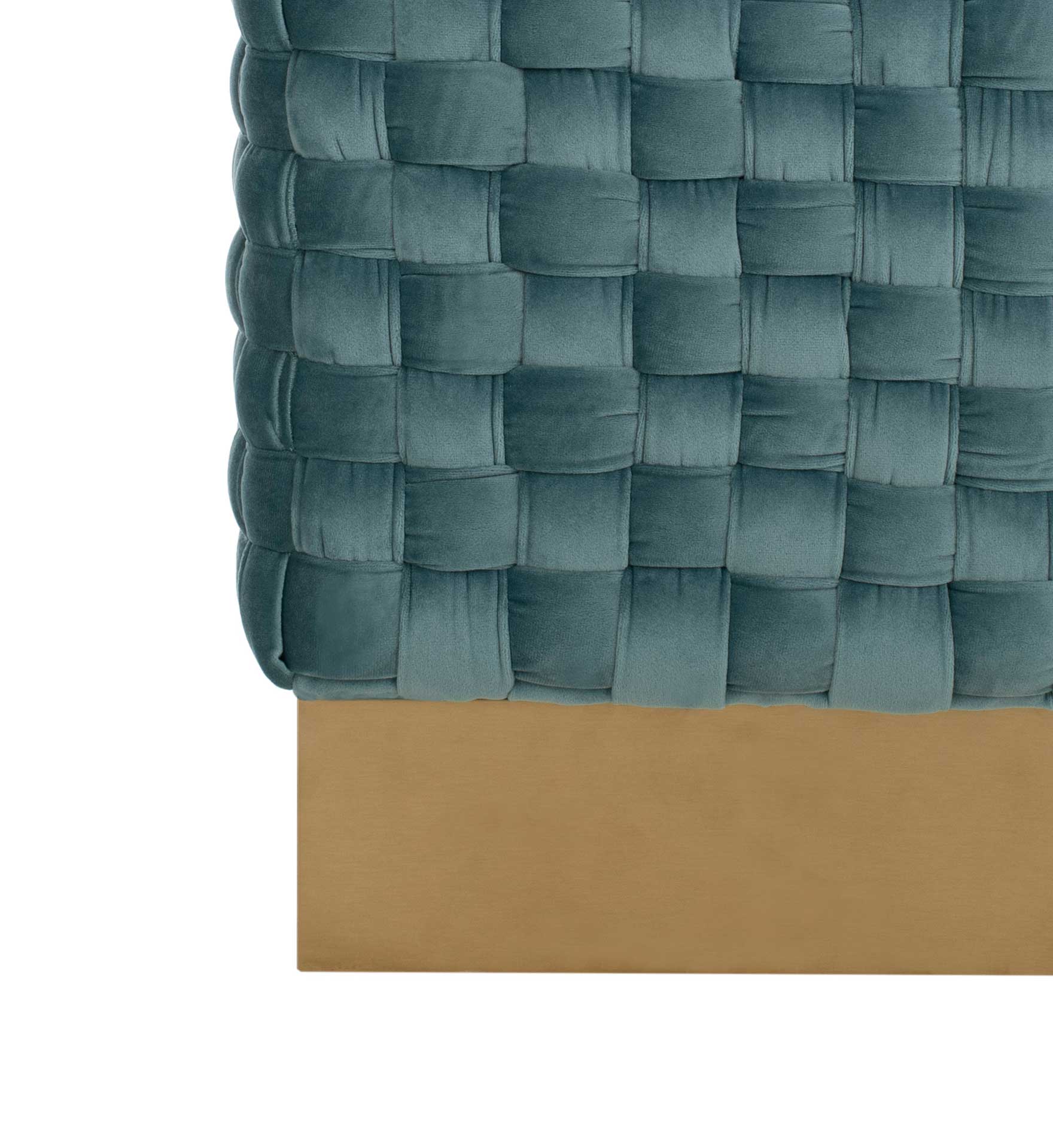 Ramona Woven Velvet Ottoman Seafoam - Image 5